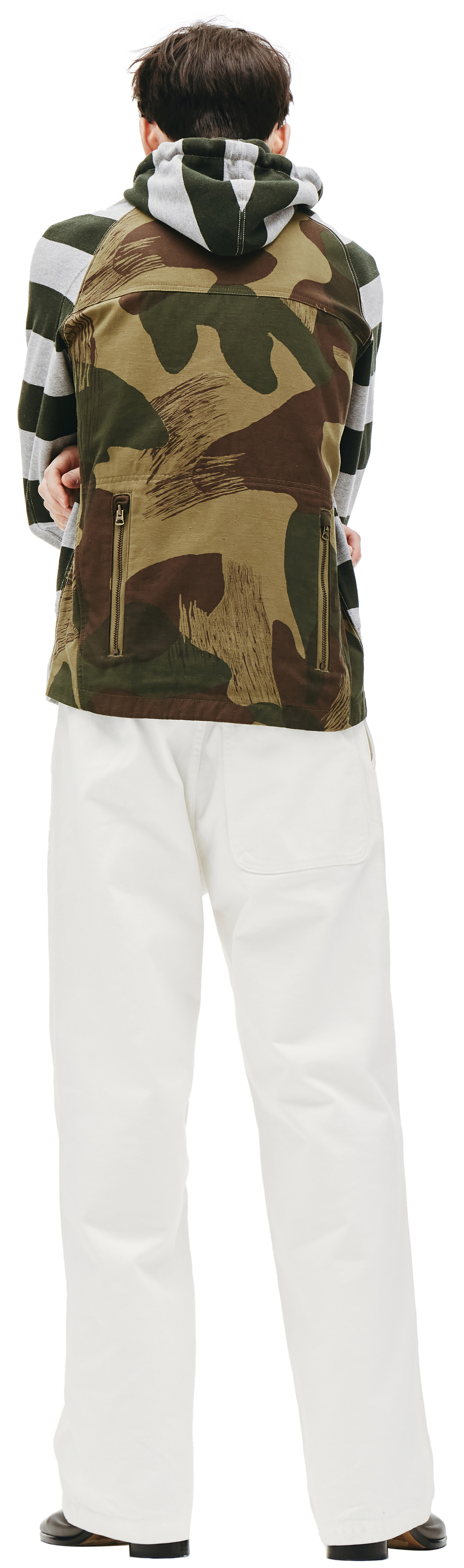 Junya Watanabe Худи в полоску с камуфляжной спинкой