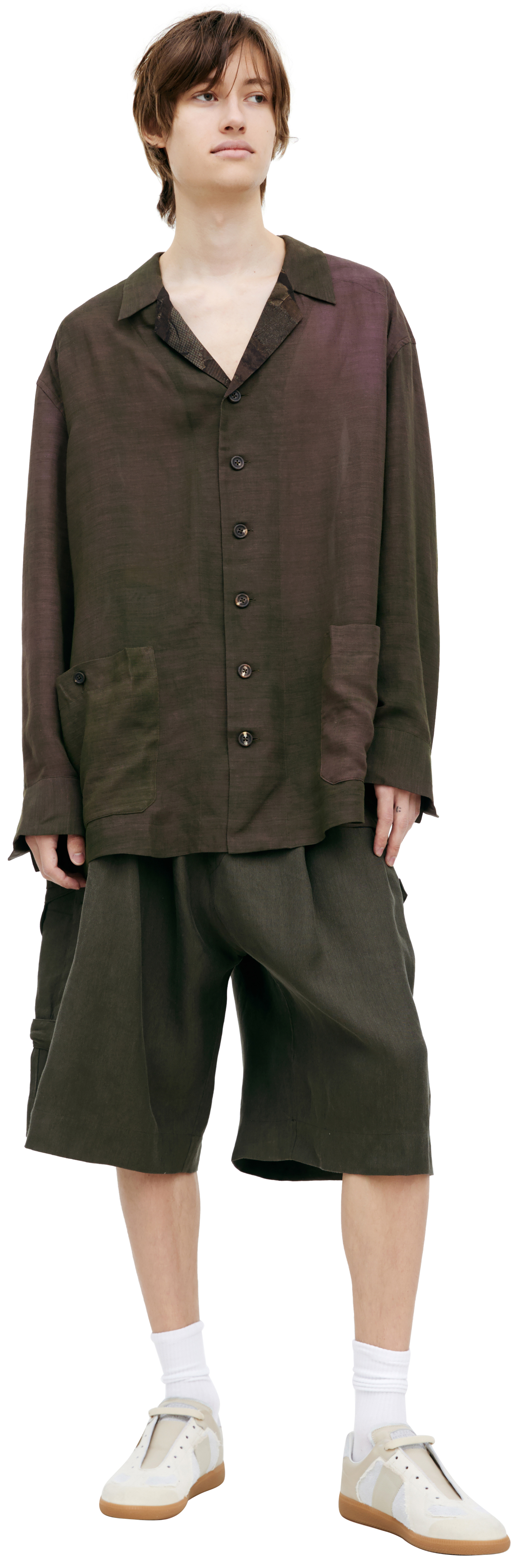 Ziggy Chen Комбинированная рубашка на пуговицах