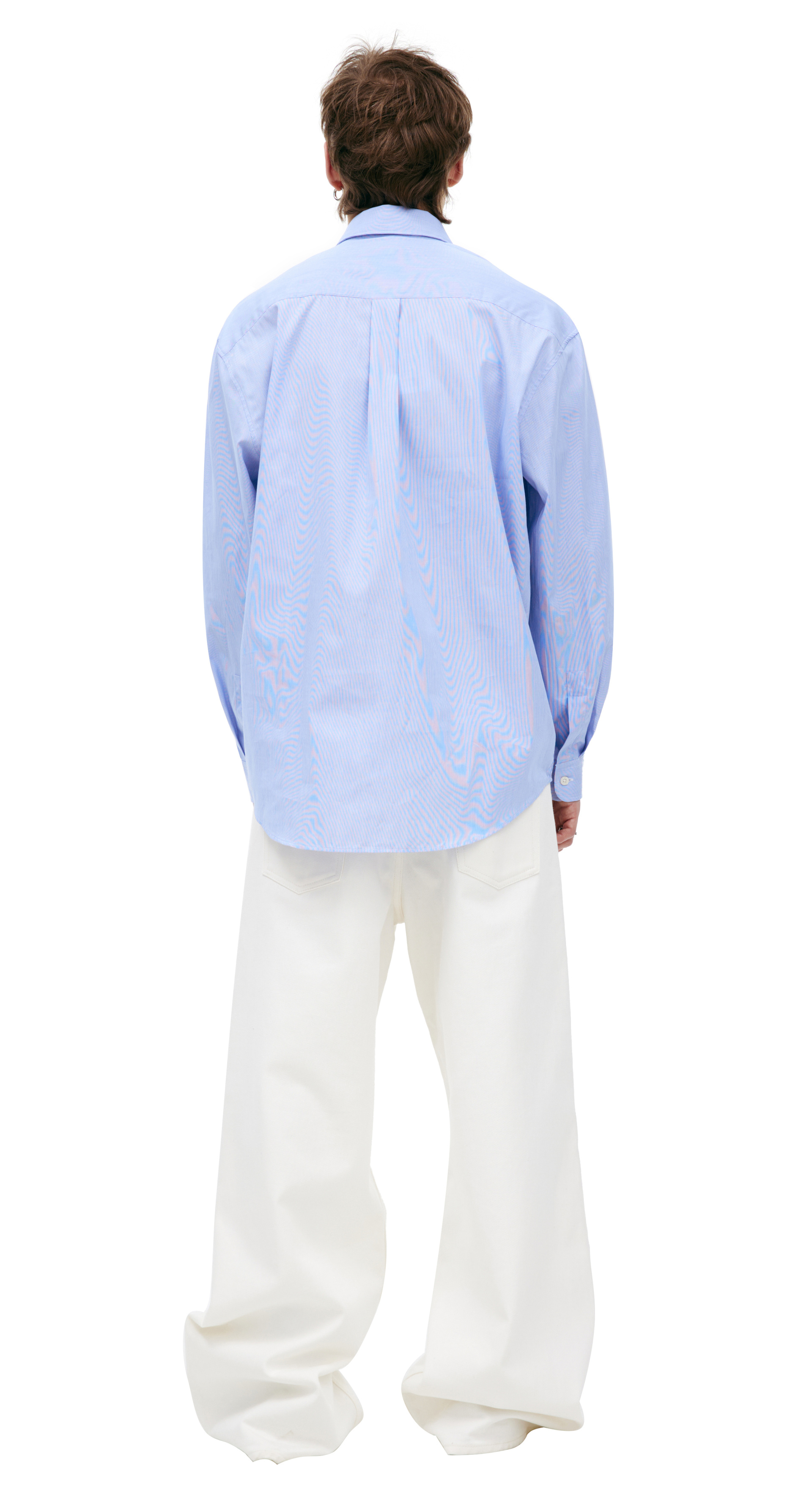 SPORTY & RICH Голубая рубашка в полоску