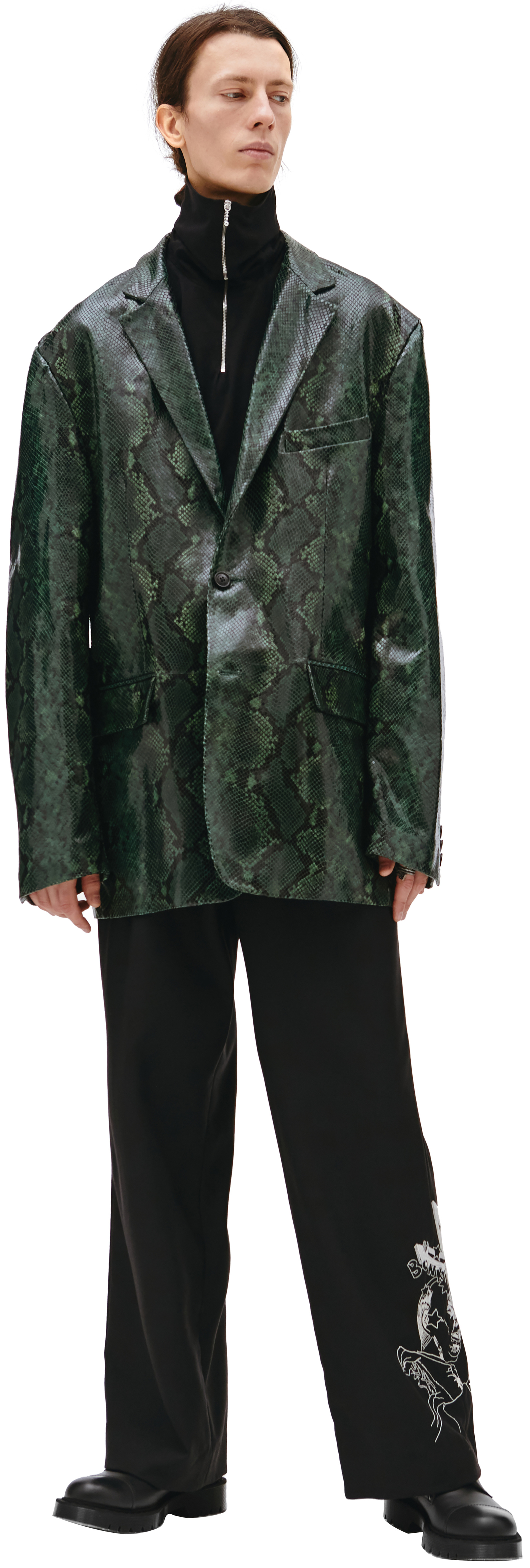 VETEMENTS Зеленый пиджак из кожи