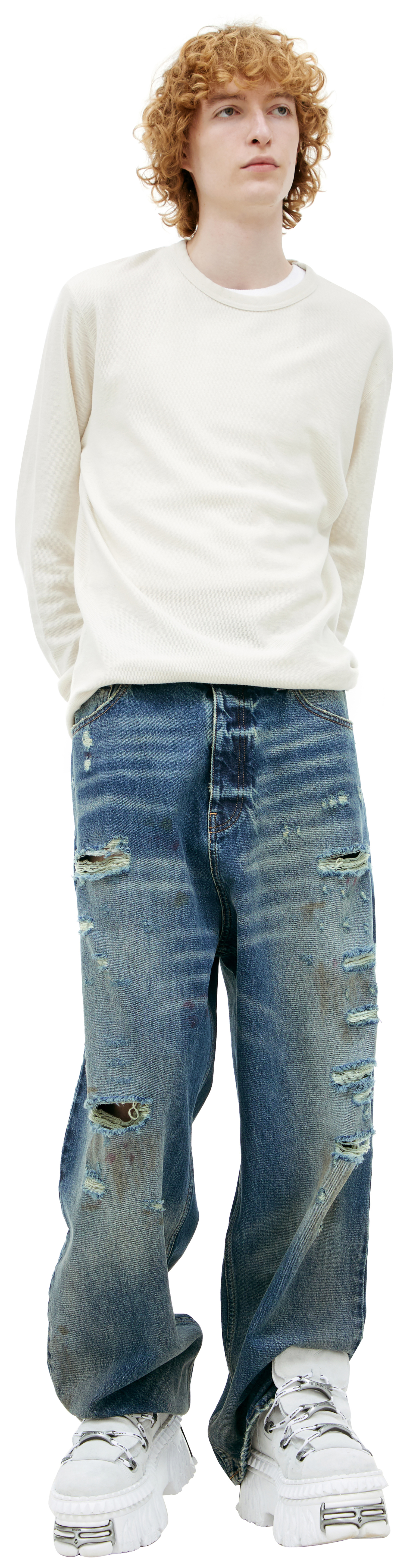 VETEMENTS Рваные джинсы