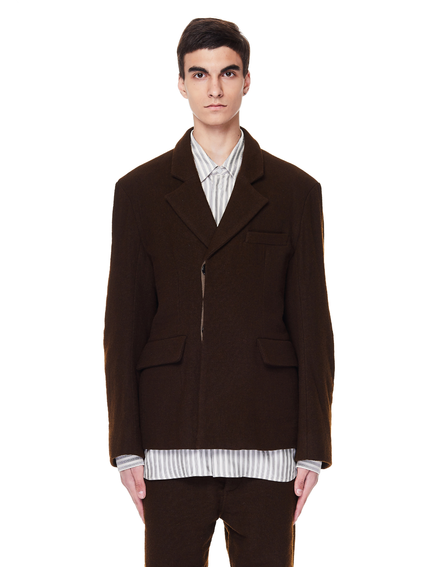Ann Demeulemeester Пиджак из хлопка и шерсти