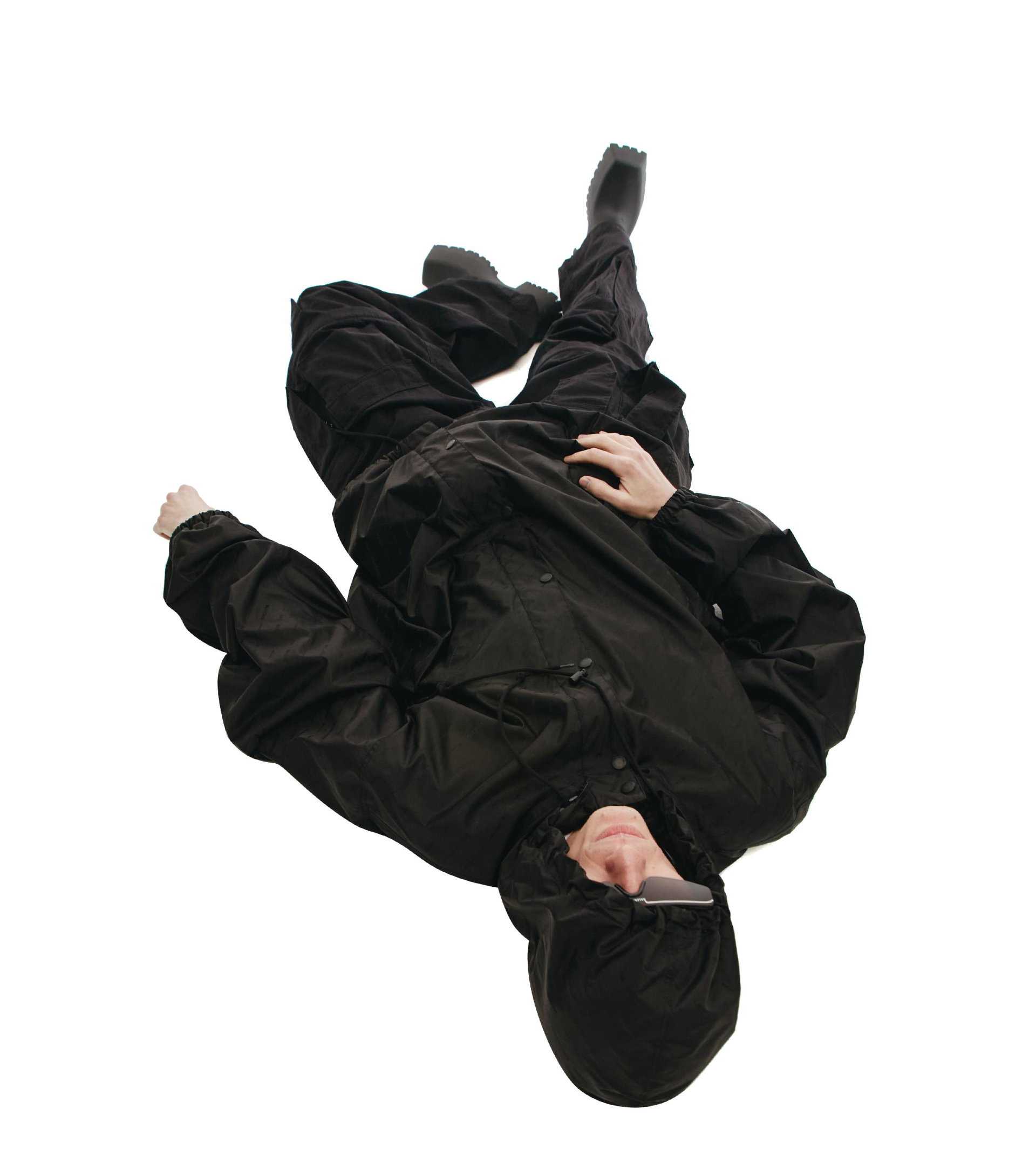 Balenciaga Черная ветровка с монопринтом