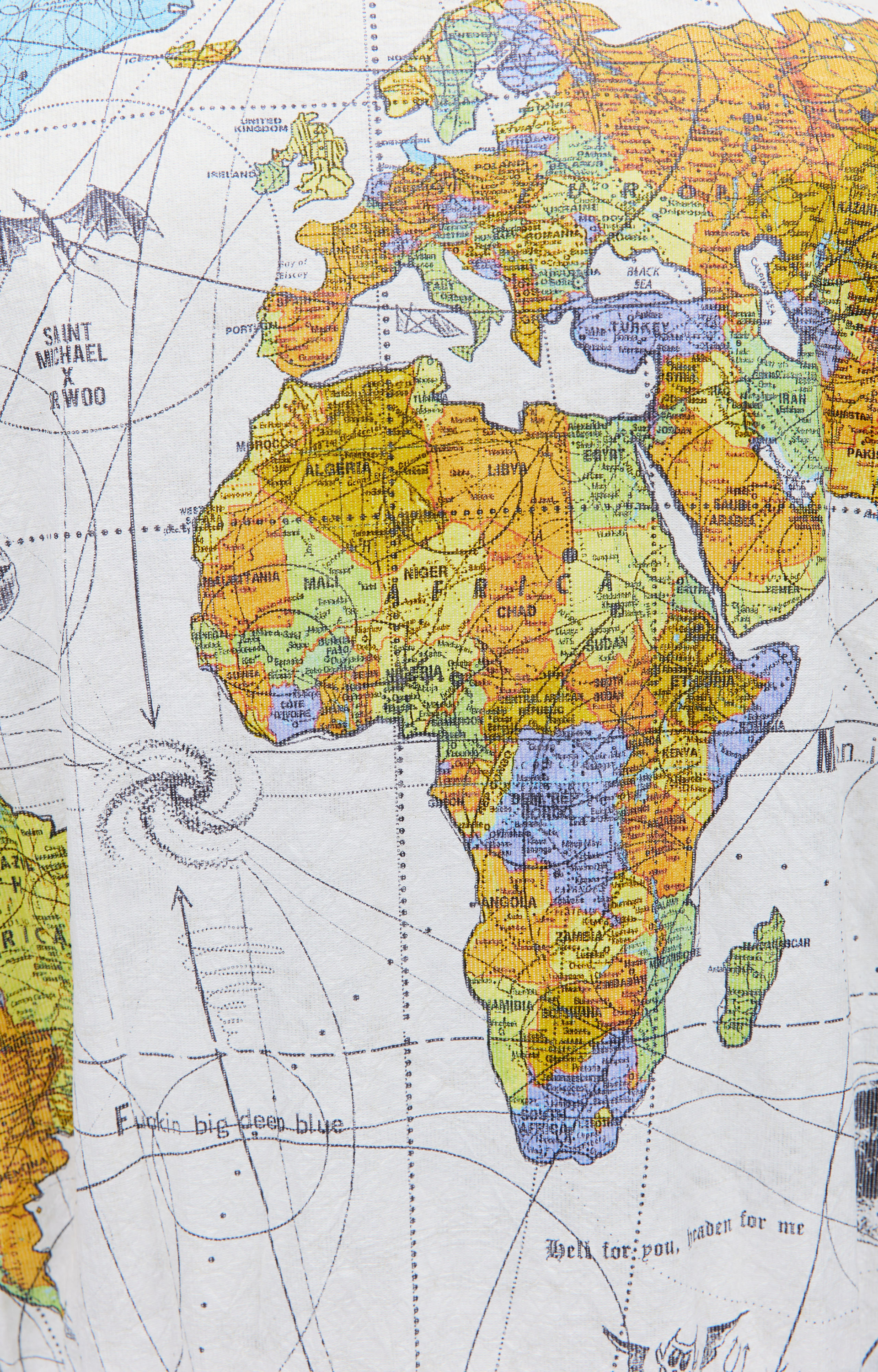 Saint Michael Бомбер Saint Michael x Dr. Woo с принтом карты мира