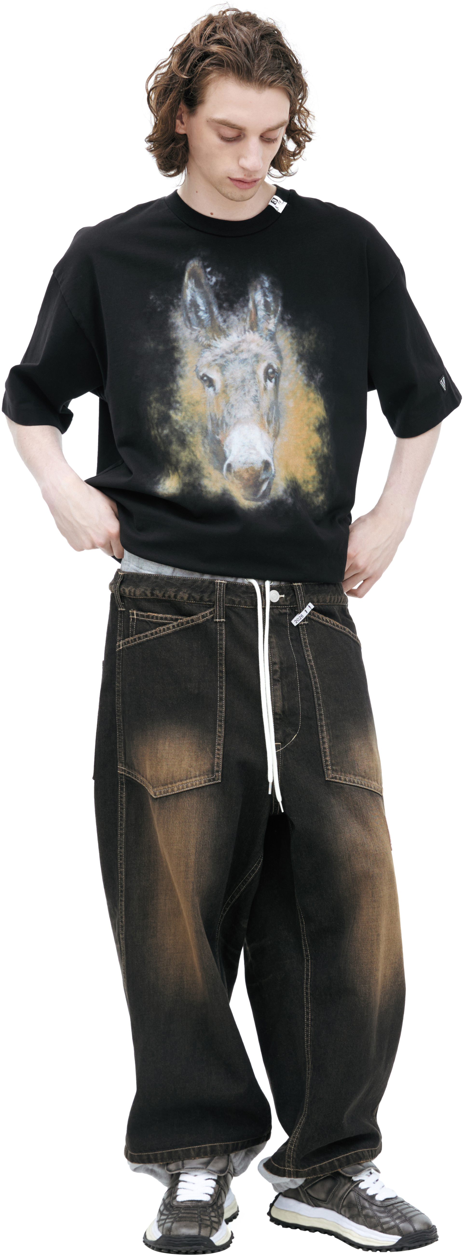 Maison Mihara Yasuhiro Джинсы с накладными карманами