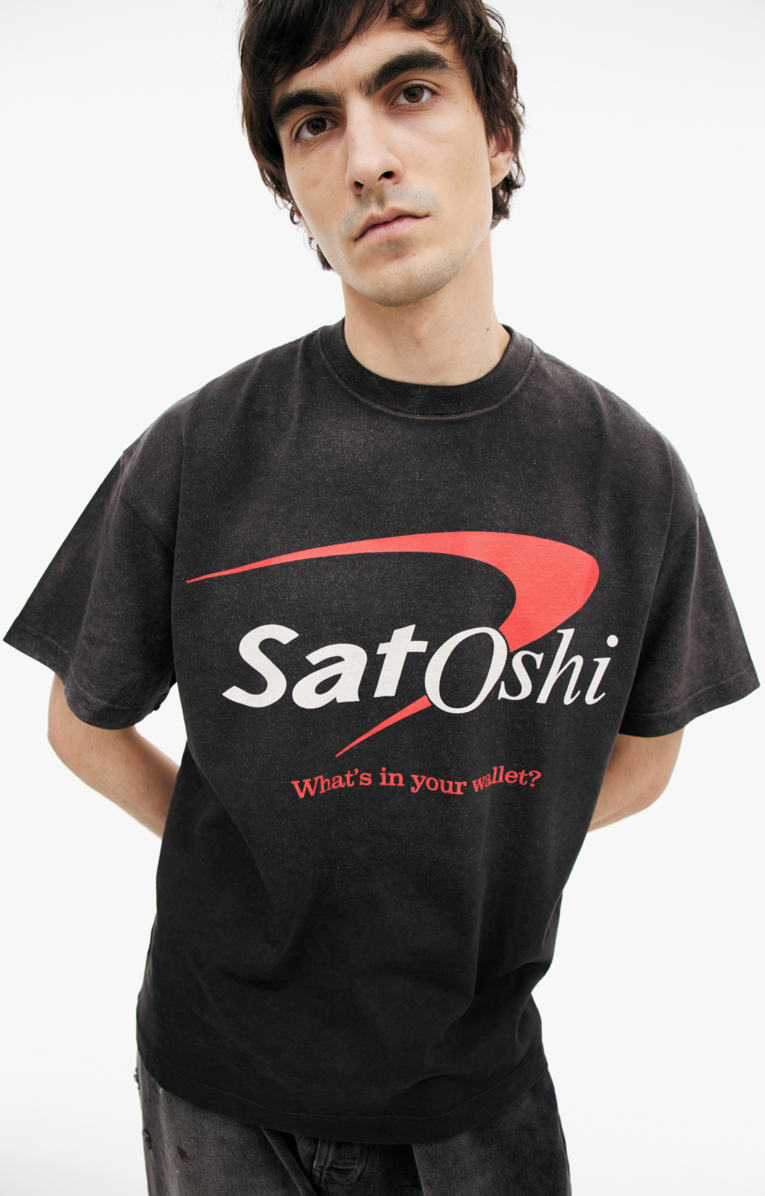 Satoshi Nakamoto Черная футболка с логотипом