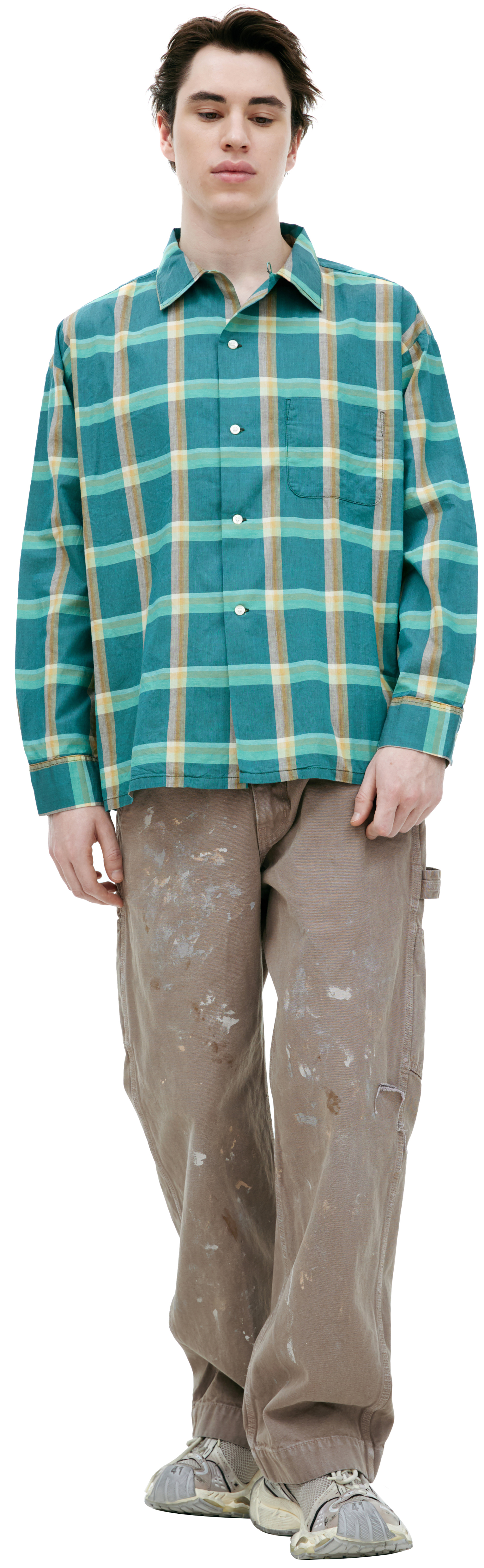 Saint Mxxxxxx Зеленая рубашка в клетку