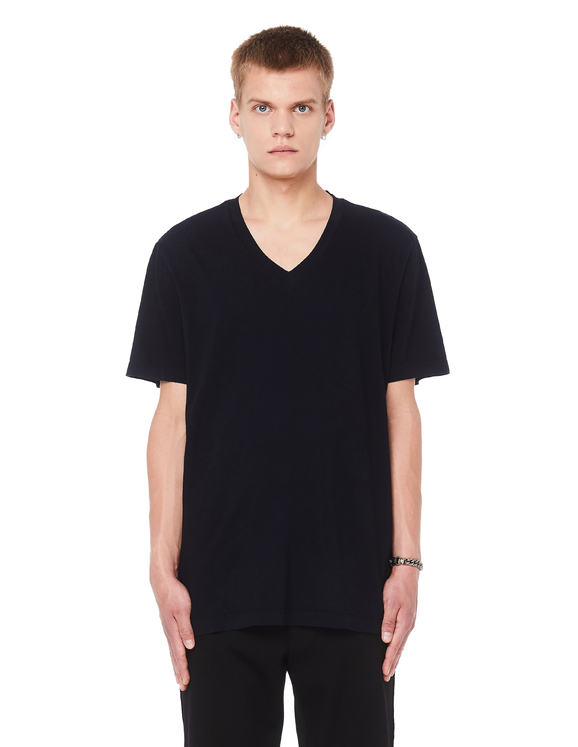 James Perse Темно-синяя футболка из хлопка Supima