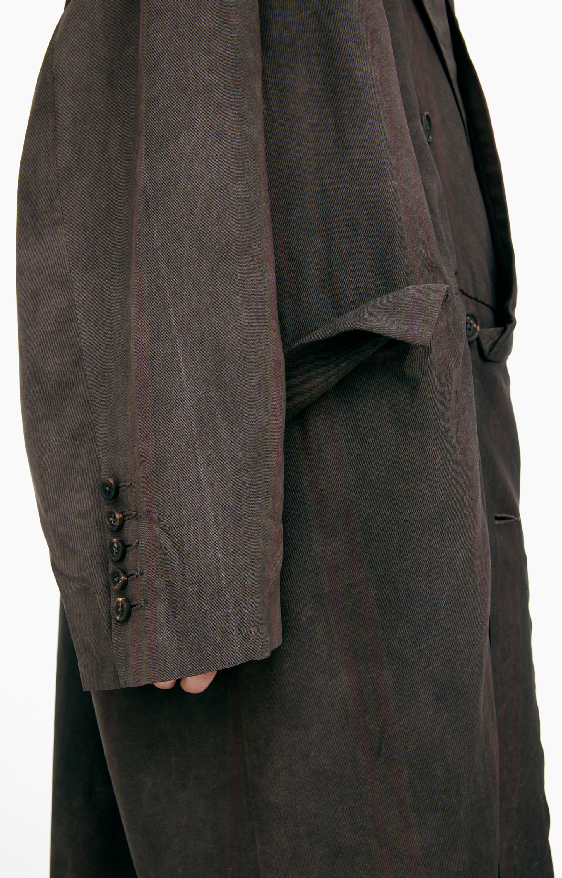 Ziggy Chen Двубортный тренч в полоску