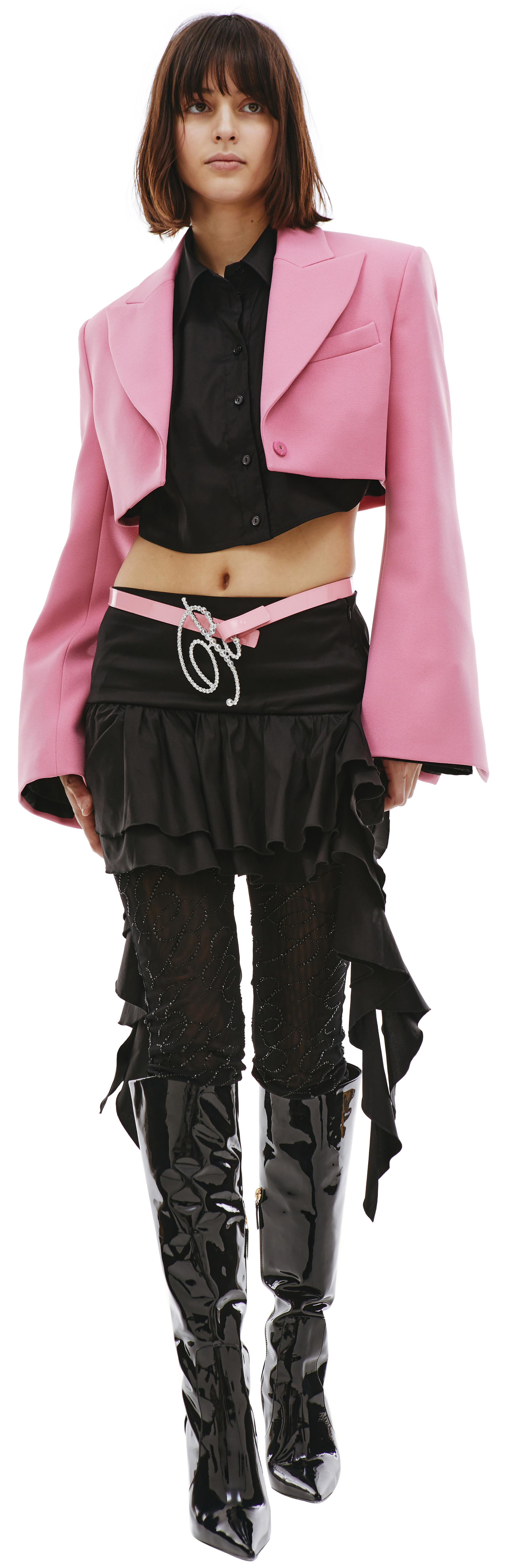 Blumarine Укороченный жакет с широкими рукавами