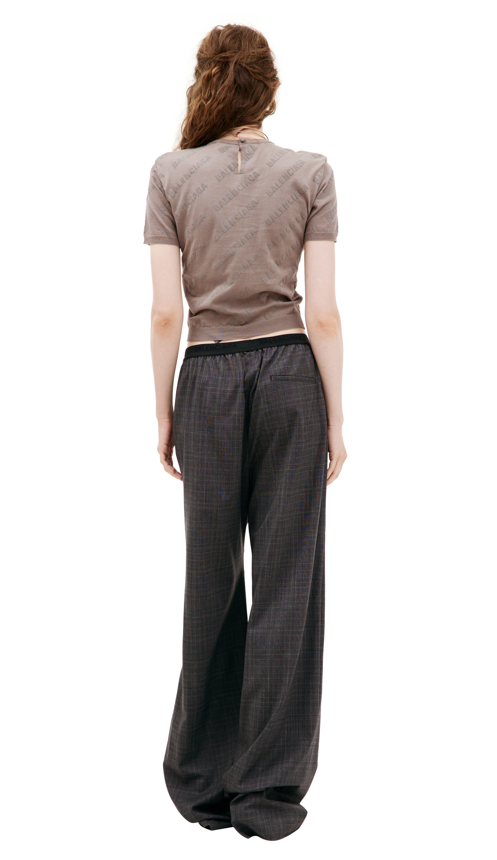 Balenciaga Бежевый топ с коротким рукавом