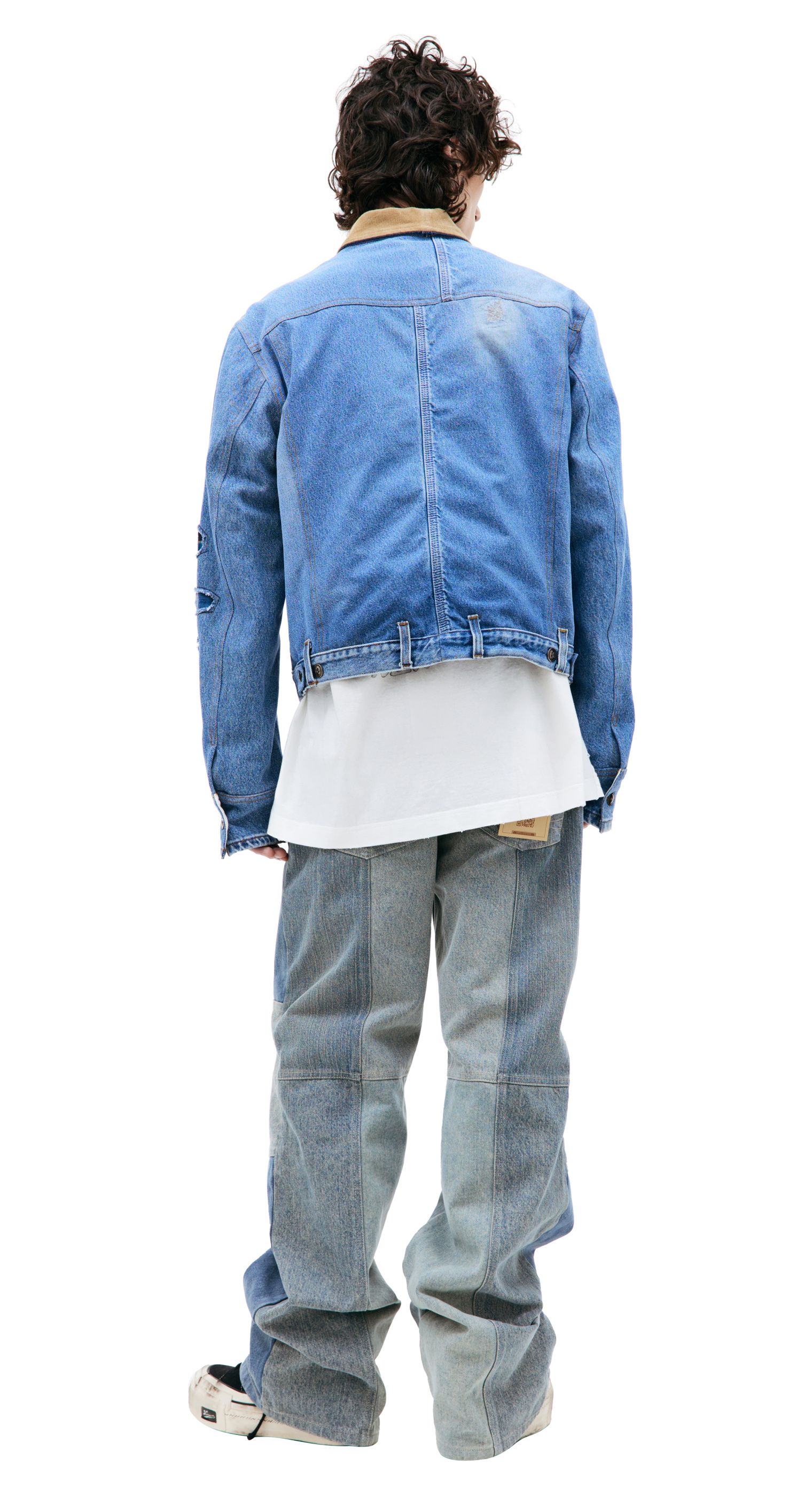 Greg Lauren Комбинированная куртка из винтажного денима
