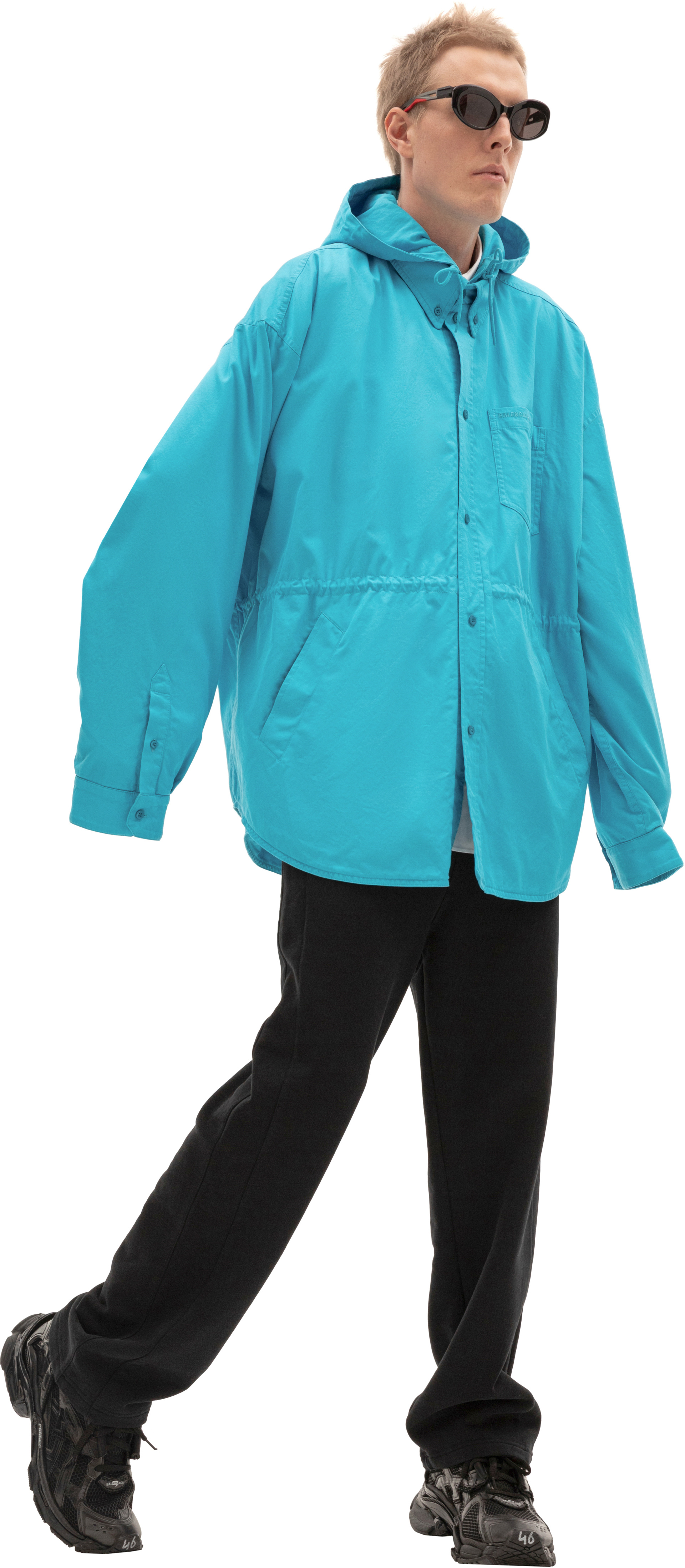 Balenciaga Голубая куртка со съемным капюшоном