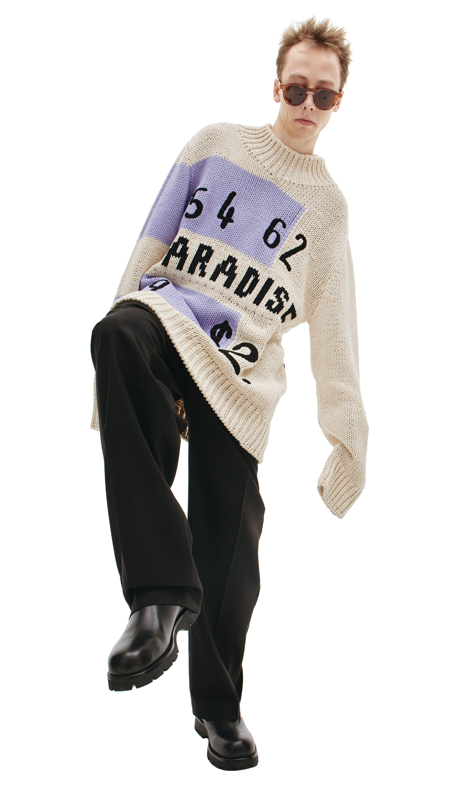 Jil Sander Вязаный свитер с принтом Paradise