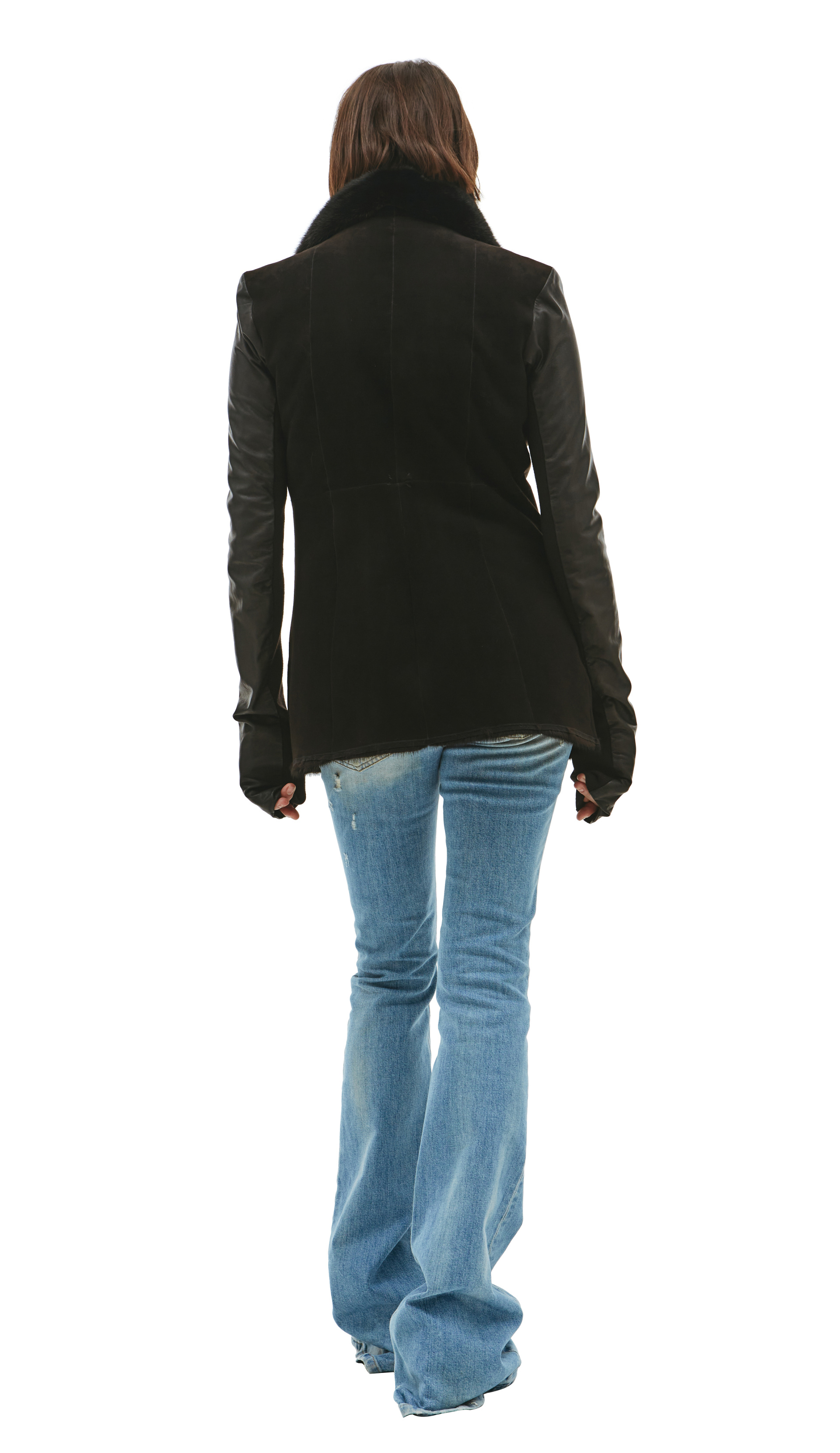 HUN Rick Owens Двусторонняя куртка из кожи и норки