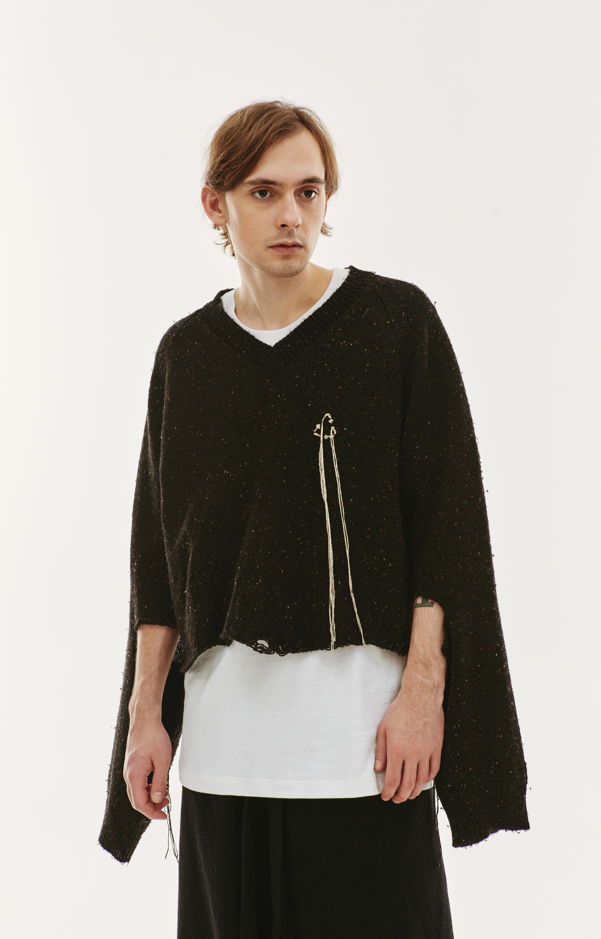 Doublet Укороченный рваный свитер