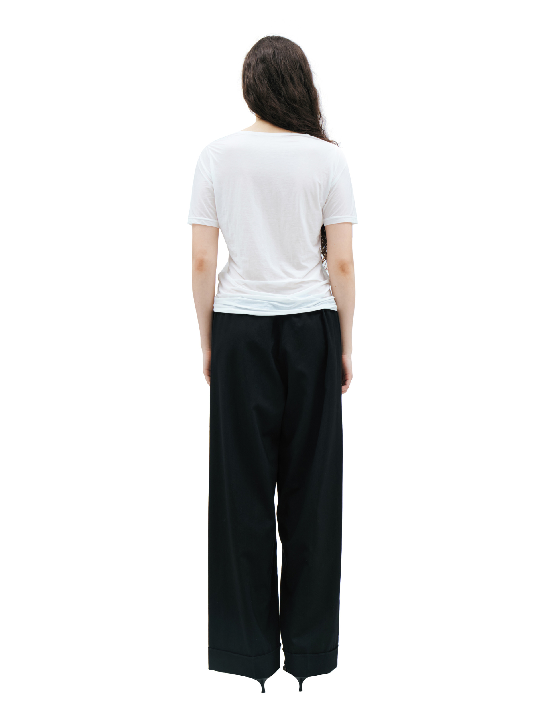 Yohji Yamamoto Футболка-FK-T80-983-1 базовая футболка с принт-подписью, белая