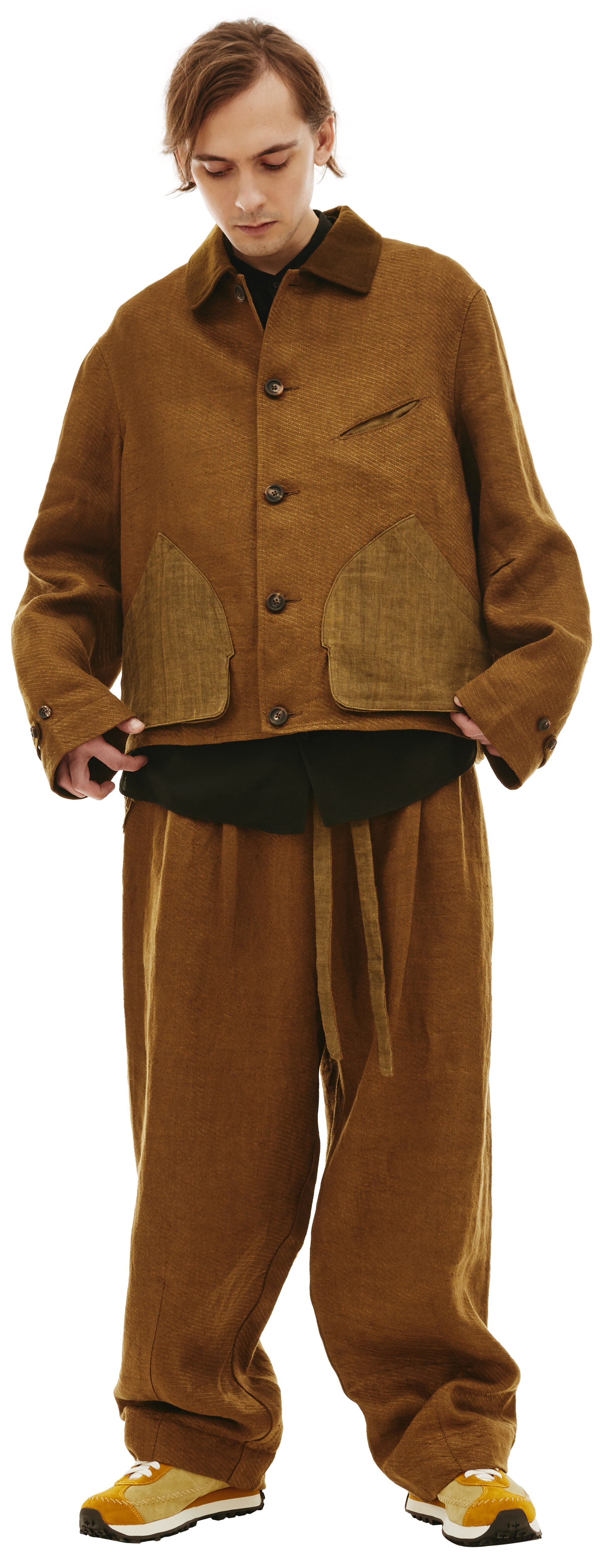 Ziggy Chen Льняная куртка с накладными карманами