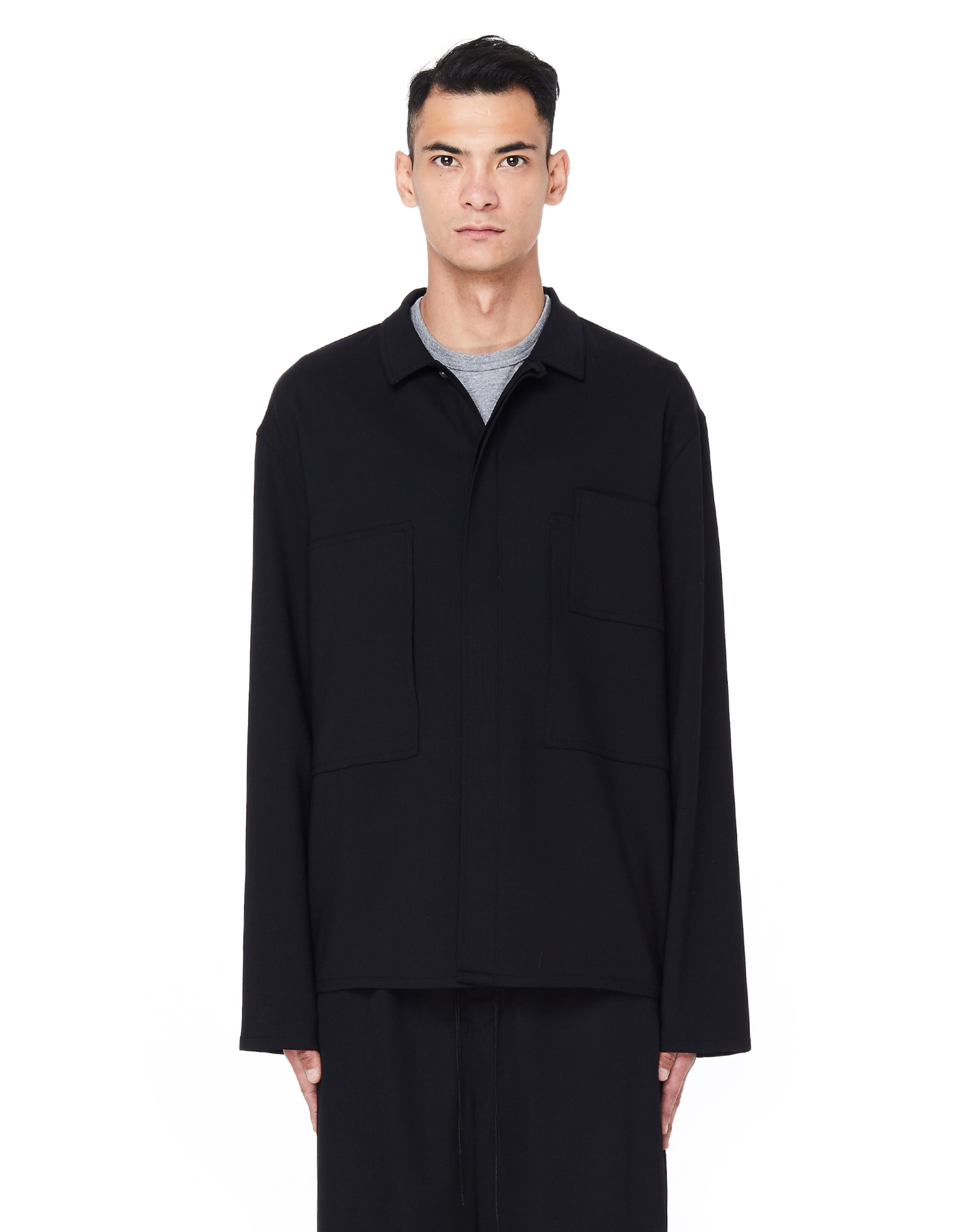 Haider Ackermann Черная шерстяная рубашка