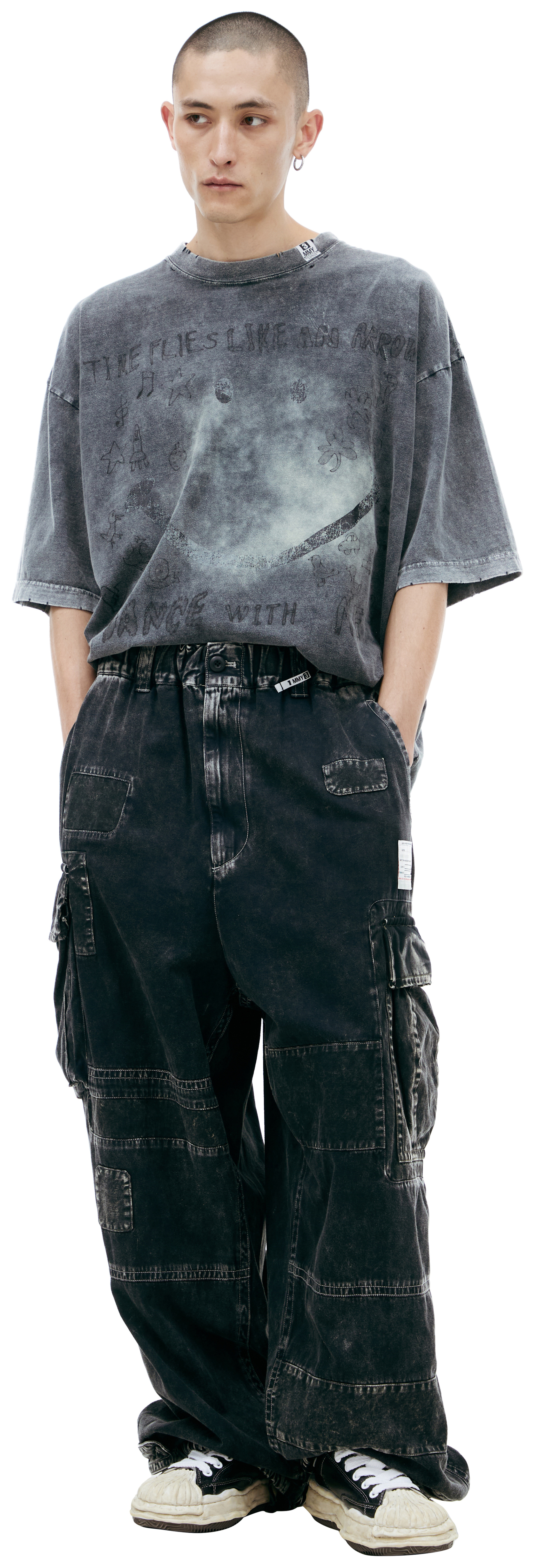 Maison Mihara Yasuhiro Джинсы карго с накладными карманами