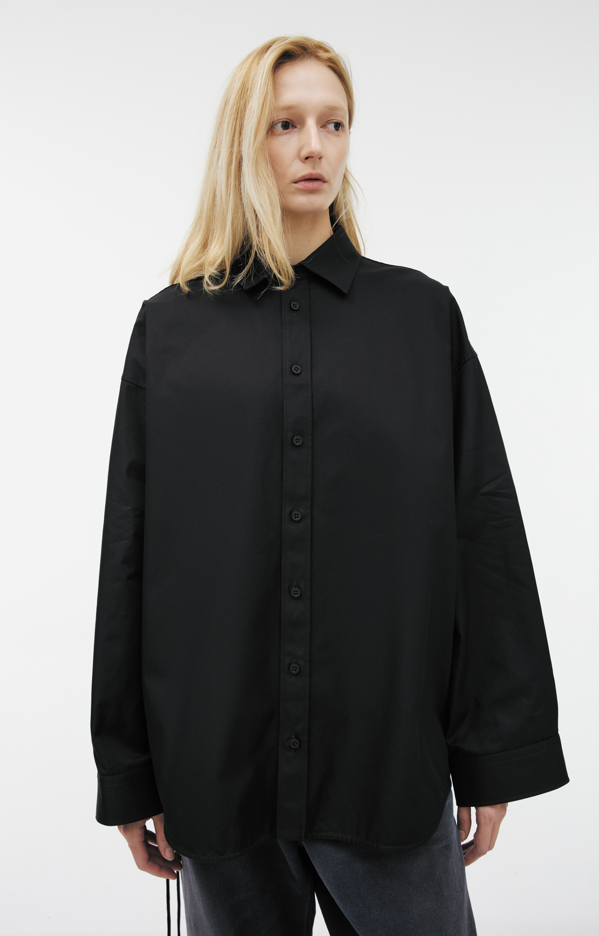 Balenciaga Черная рубашка оверсайз