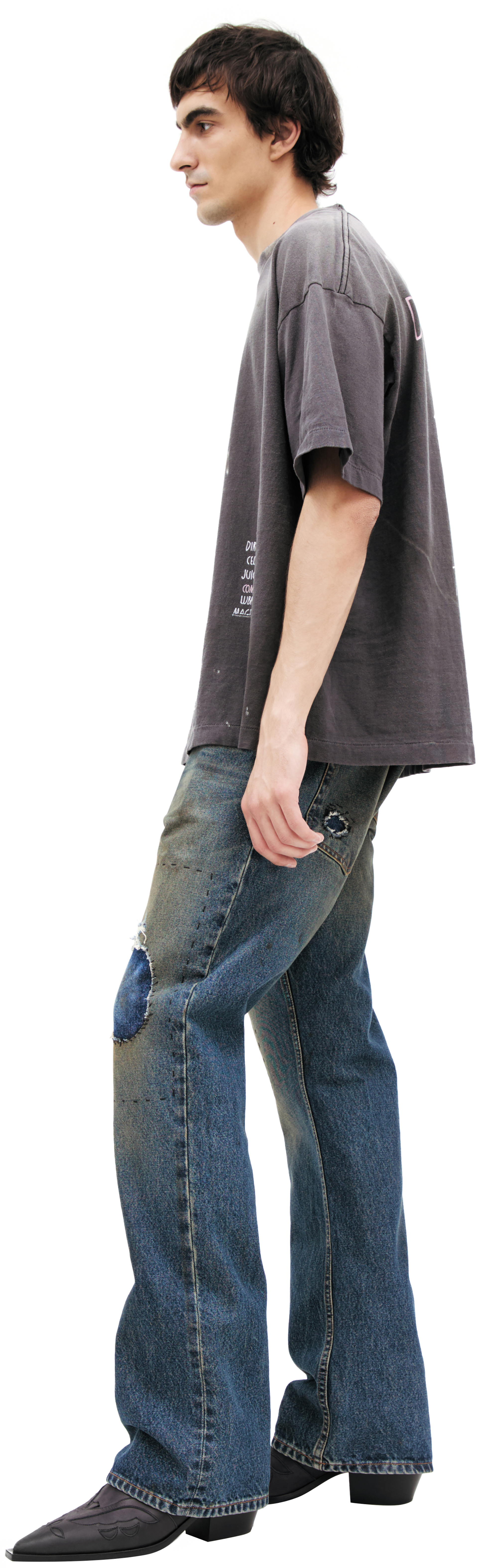 Saint Mxxxxxx Серая футболка с принтом