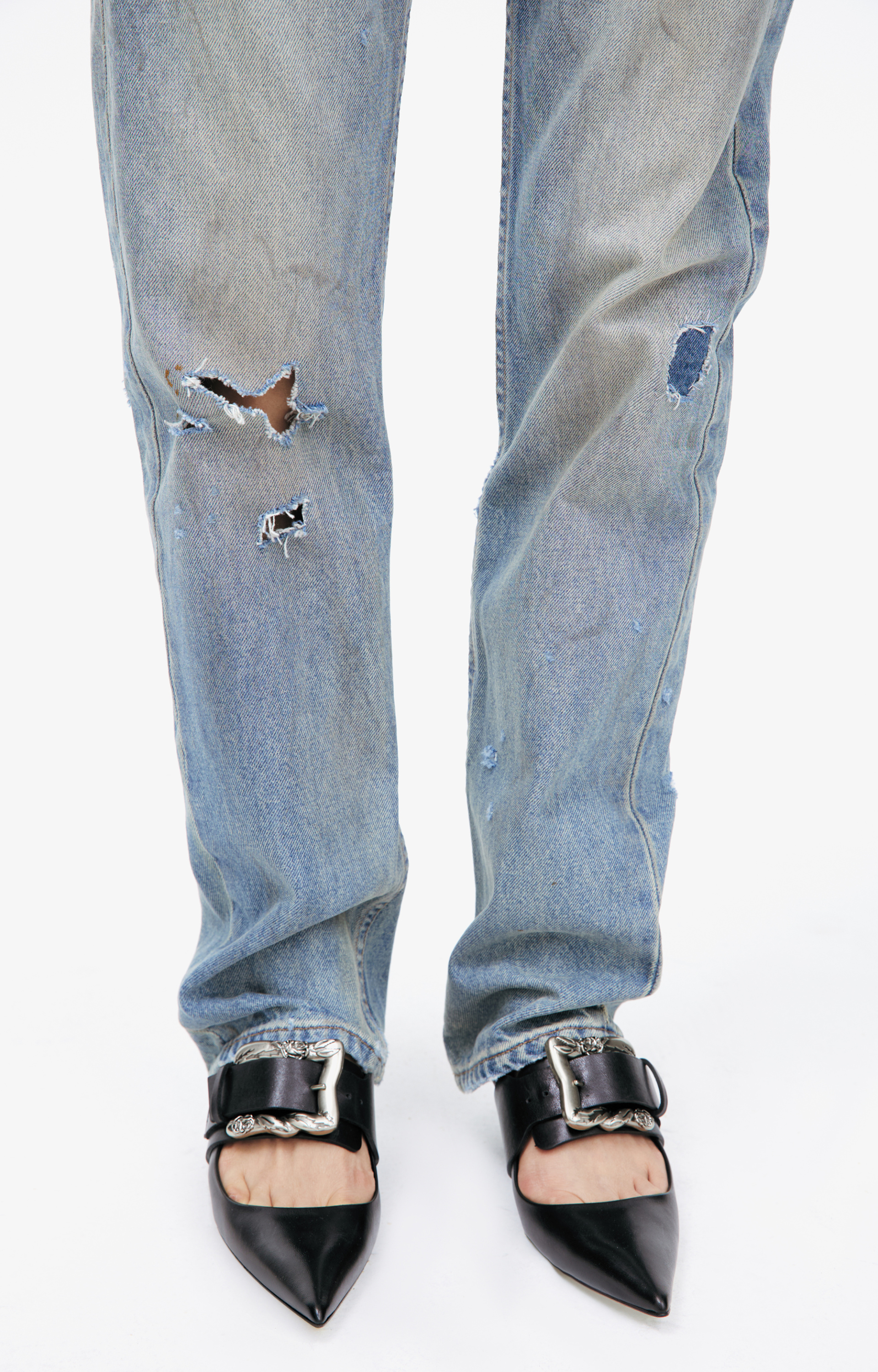 Enfants Riches Déprimés Джинсы с рваностями и заплатками