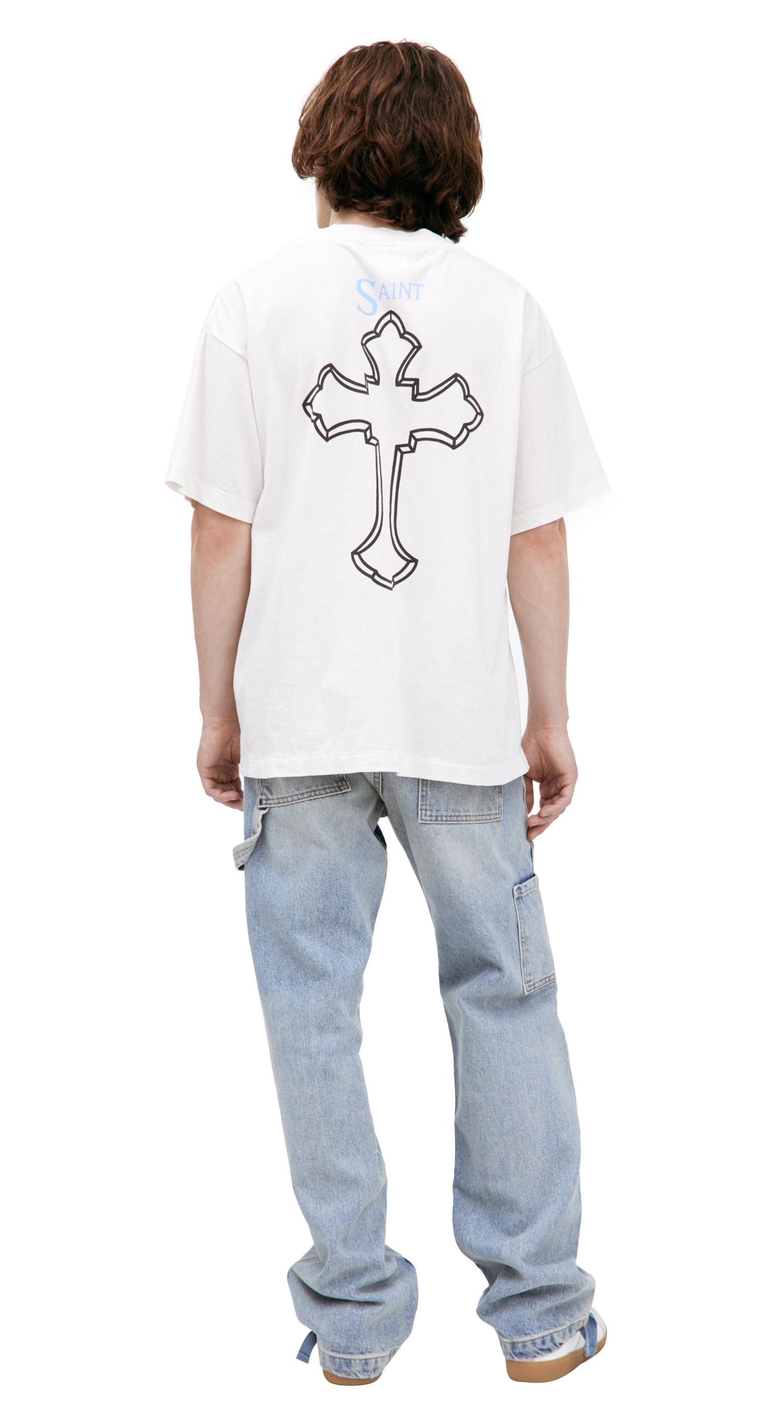 Saint Mxxxxxx Белая футболка с принтом \'2PAC\'