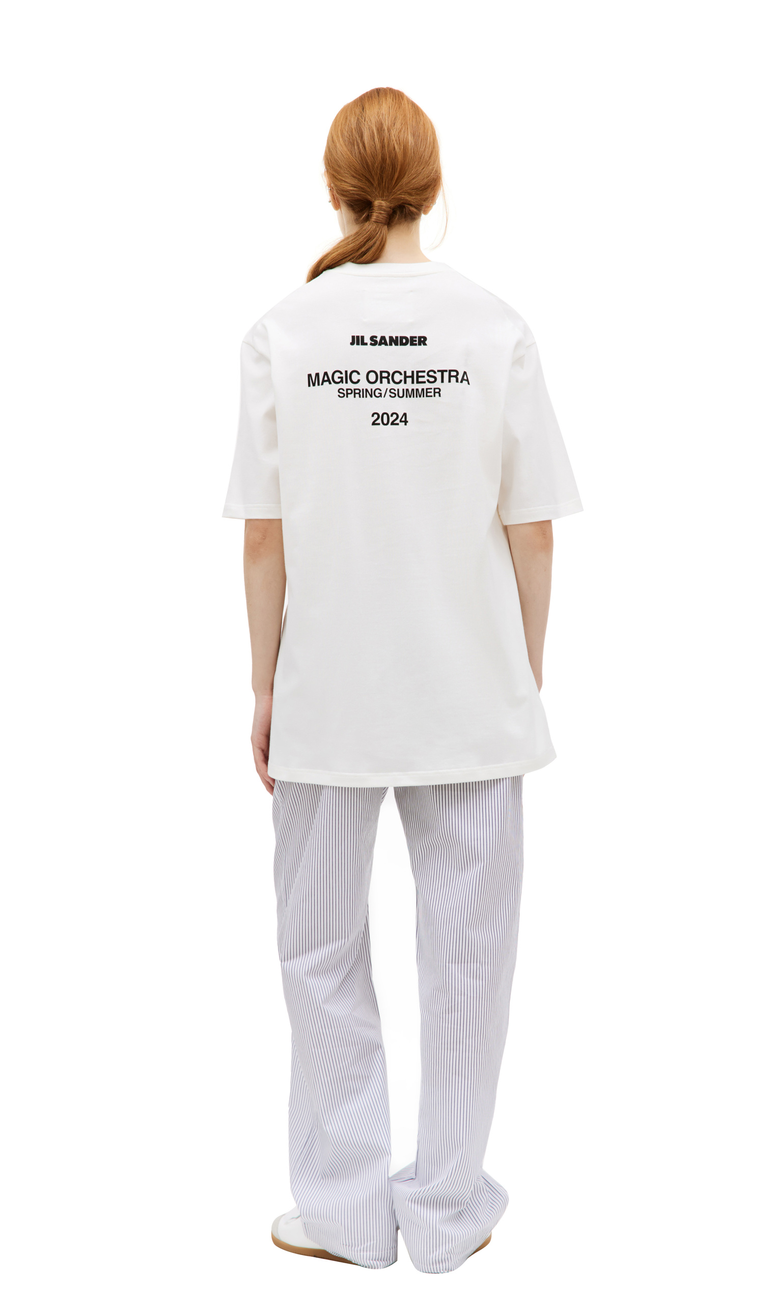 Jil Sander Белая футболка с графическим принтом