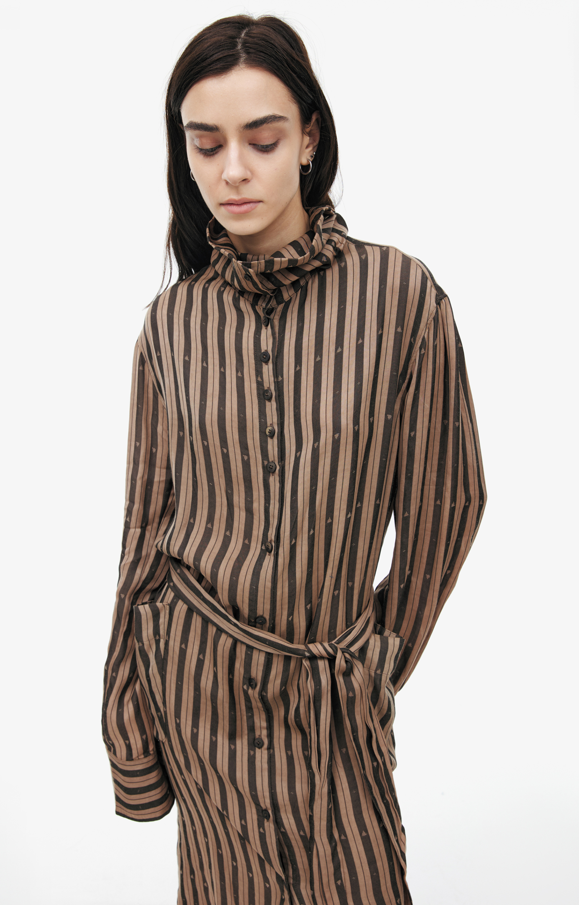 Ziggy Chen Платье-рубашка в полоску