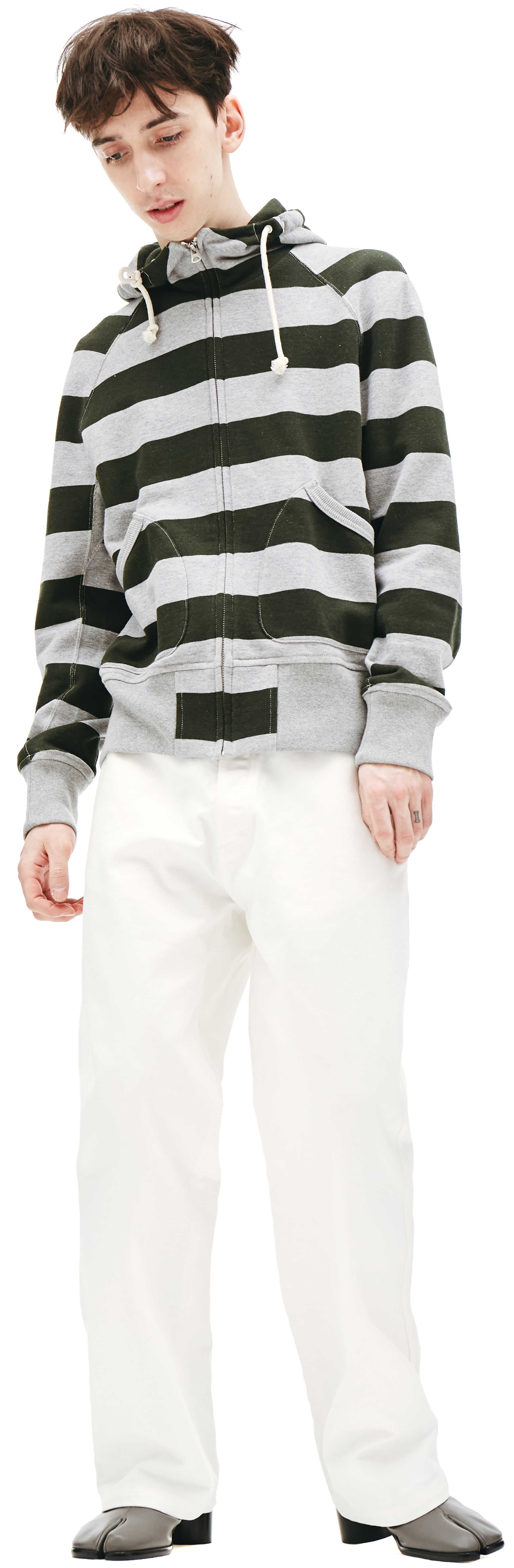 Junya Watanabe Худи в полоску с камуфляжной спинкой