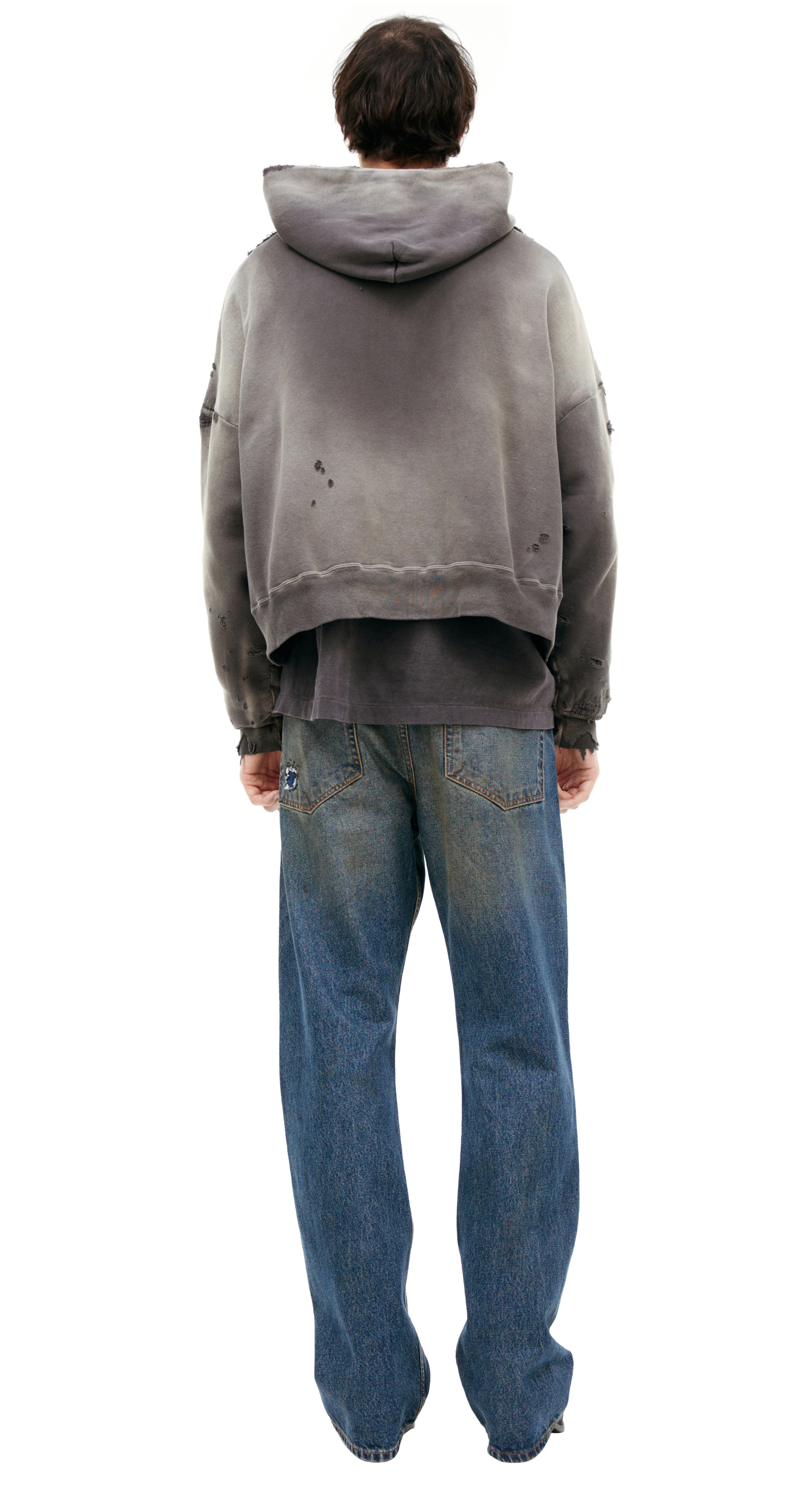 Saint Mxxxxxx Рваное худи на молнии