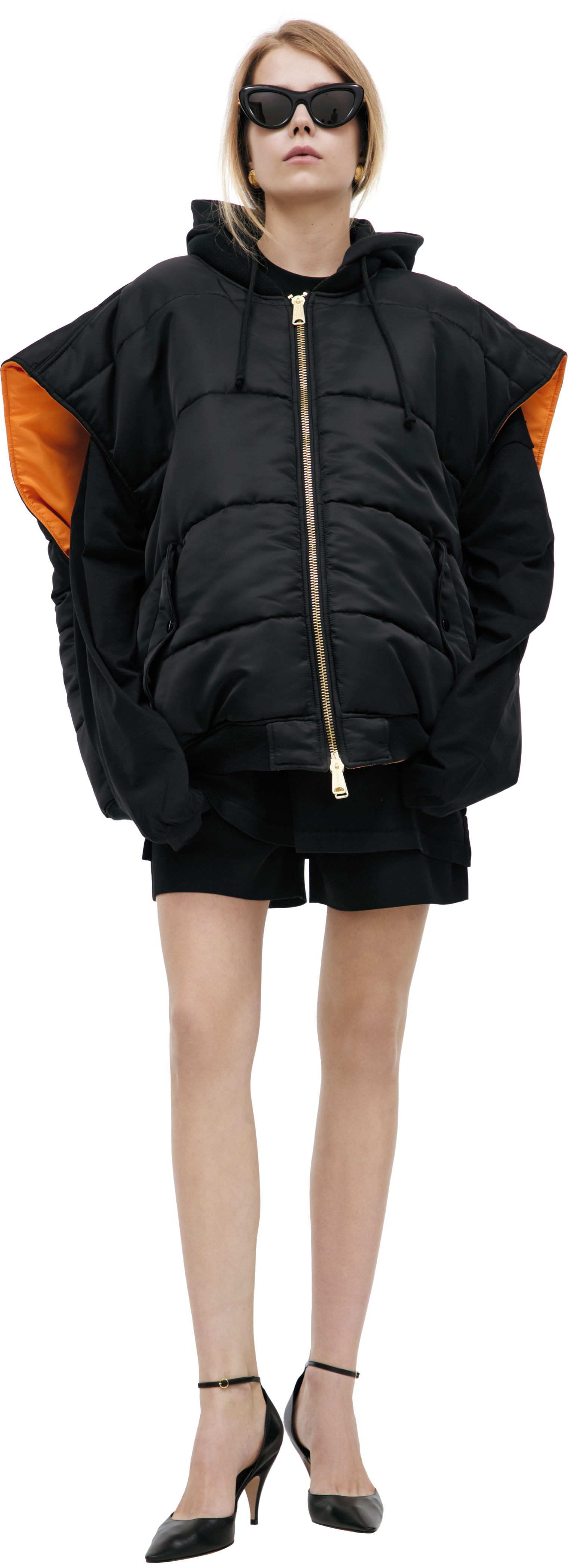 VETEMENTS Двусторонний жилет-бомбер с капюшоном