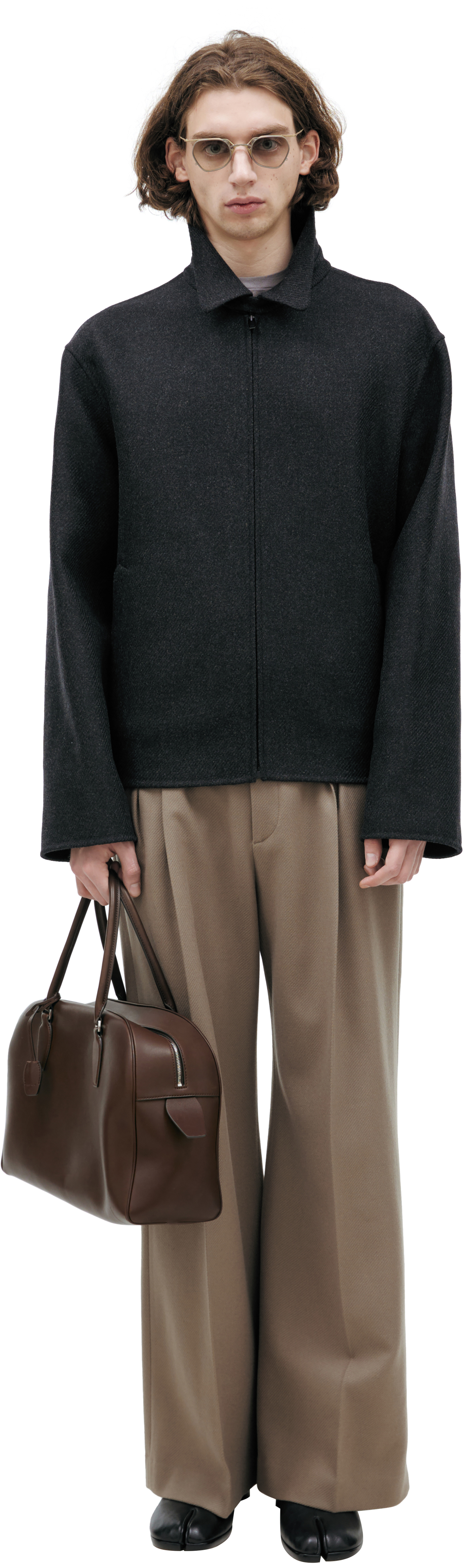 The Row Темно-серая куртка из шерсти и кашемира