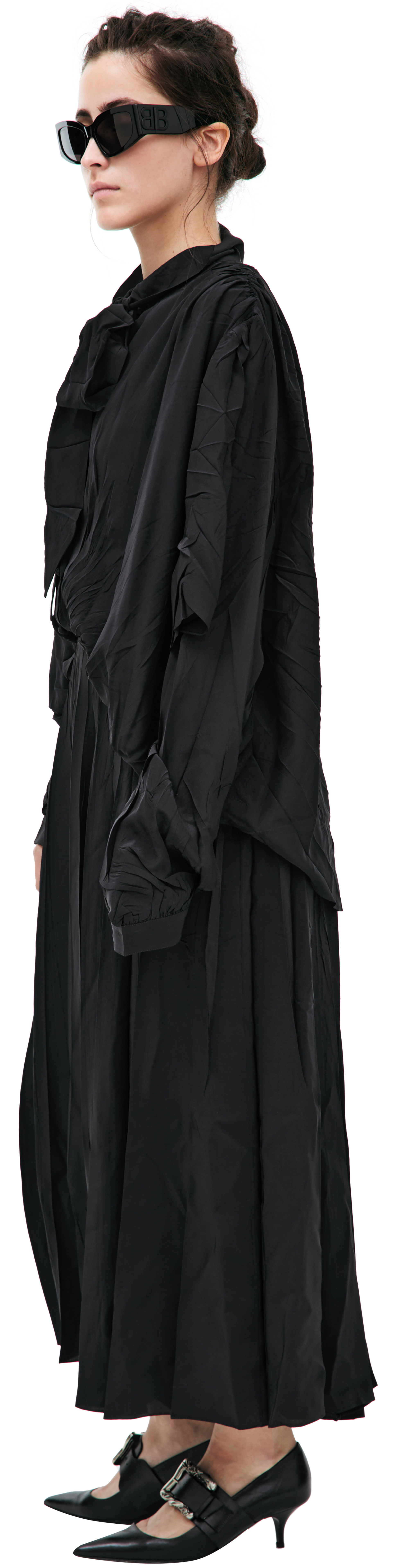 Balenciaga Шелковое платье с бантом