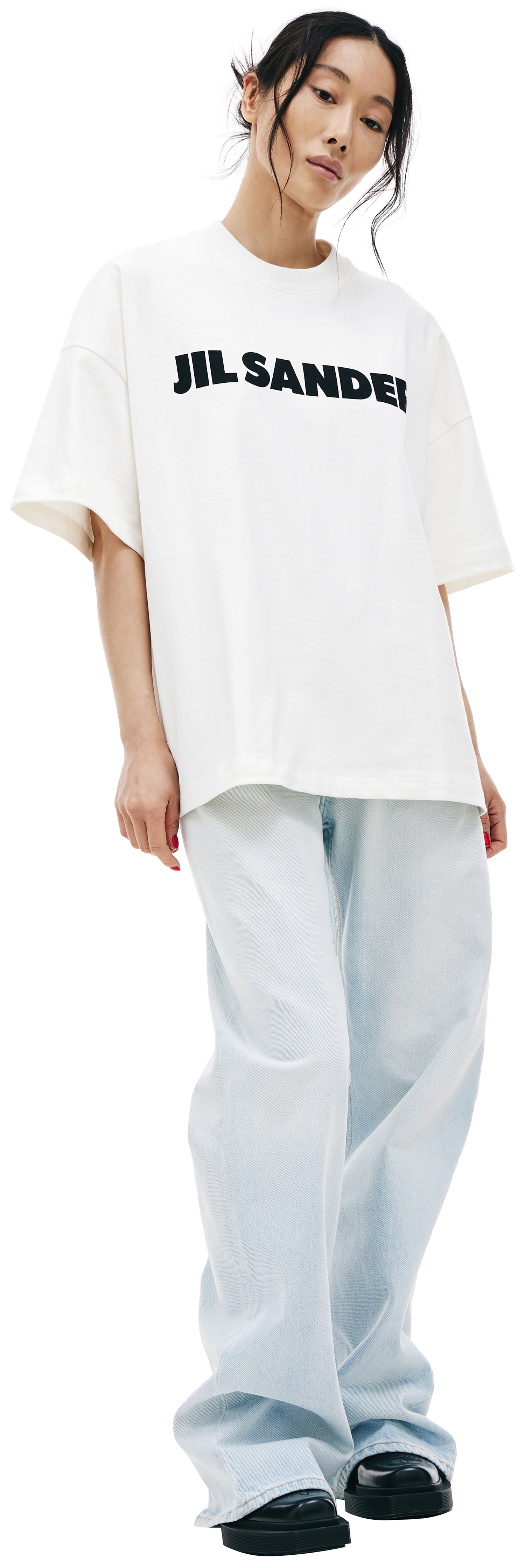 Jil Sander Оверсайз футболка с логотипом