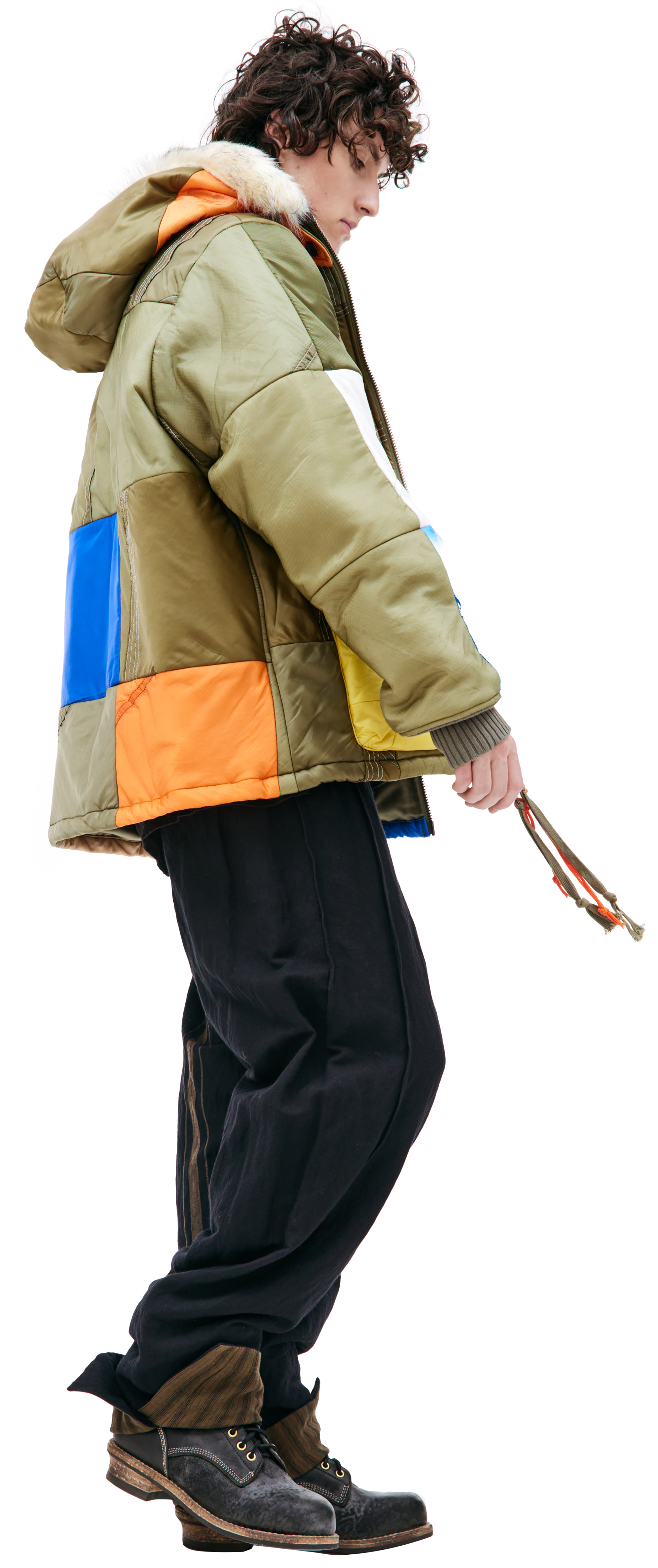 Greg Lauren Куртка пэчворк с капюшоном