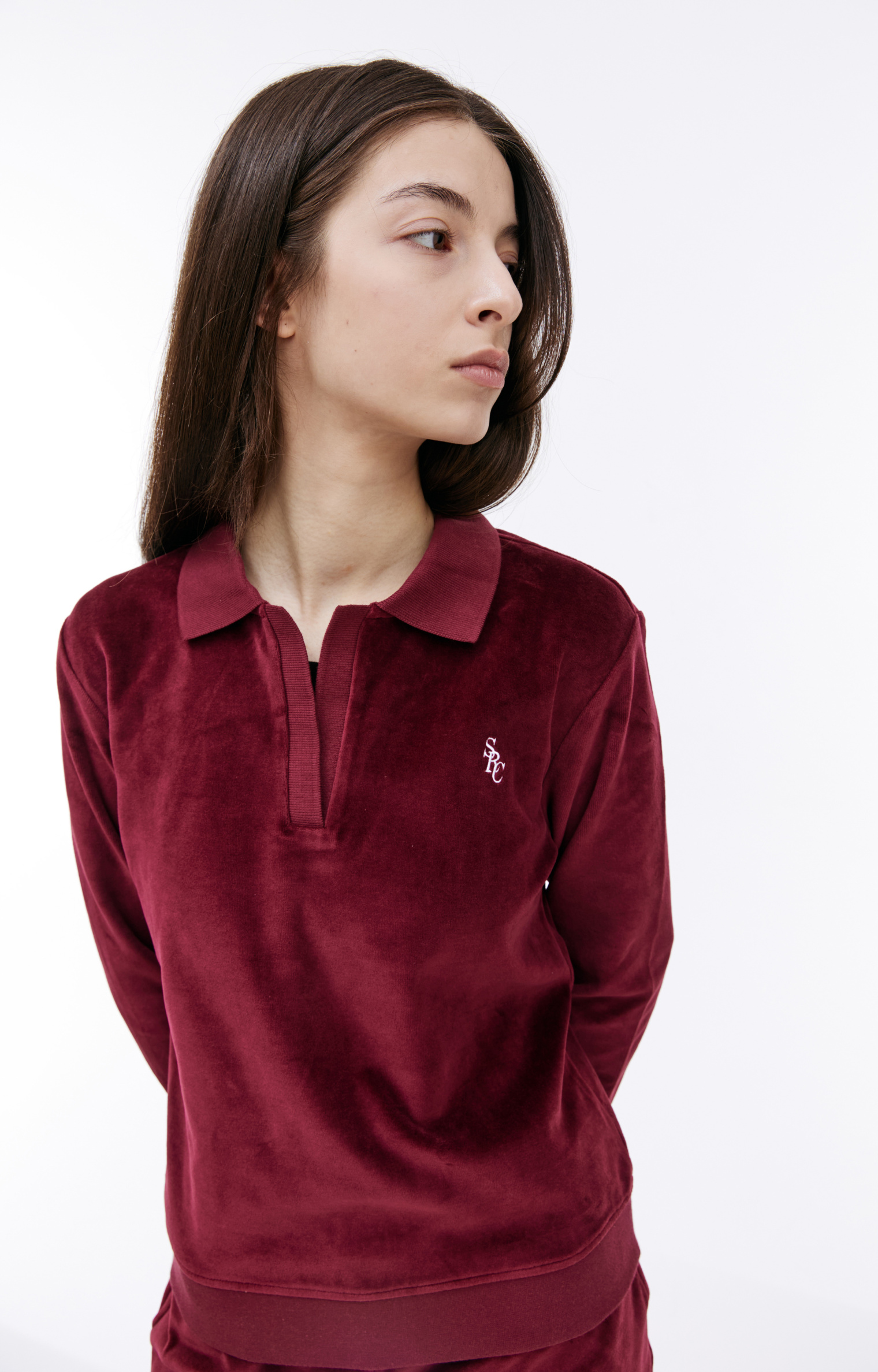 SPORTY & RICH Велюровый лонгслив SRC
