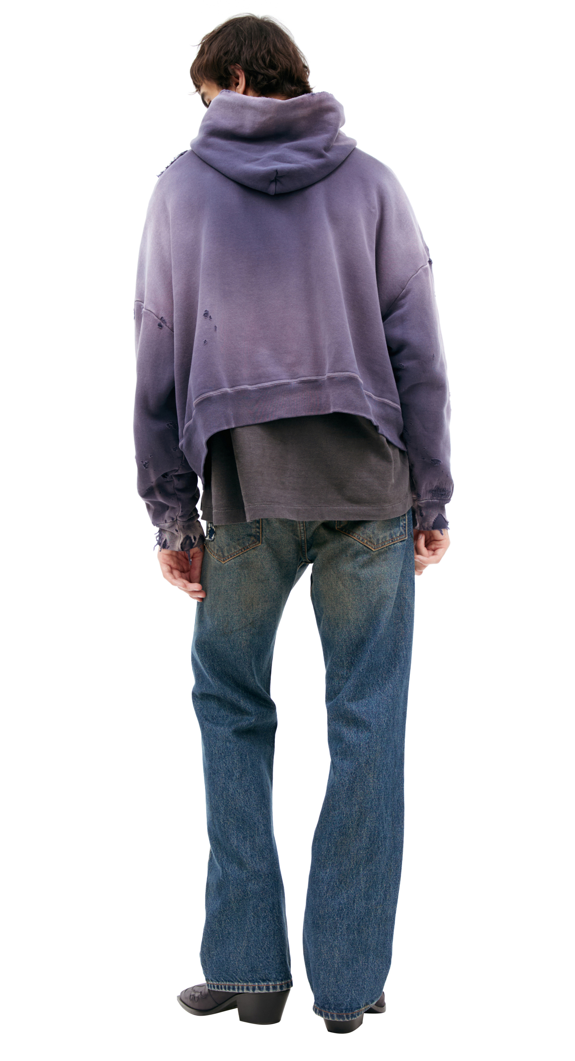 Saint Mxxxxxx Рваное худи на молнии