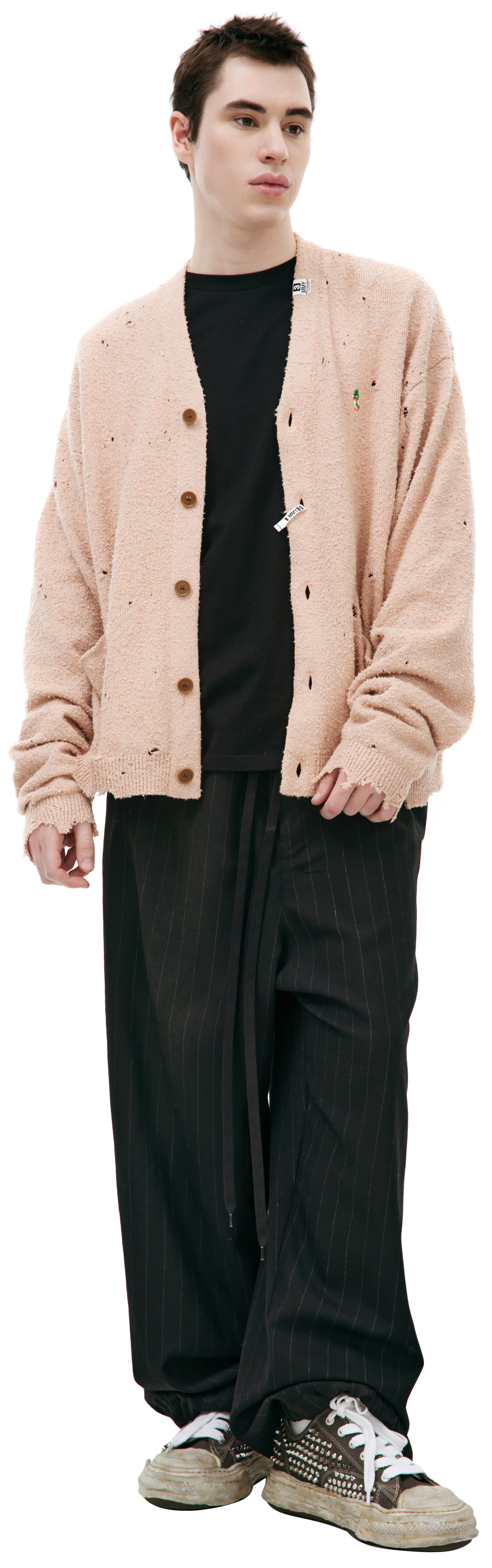 Maison Mihara Yasuhiro Вязаный кардиган с вышивкой