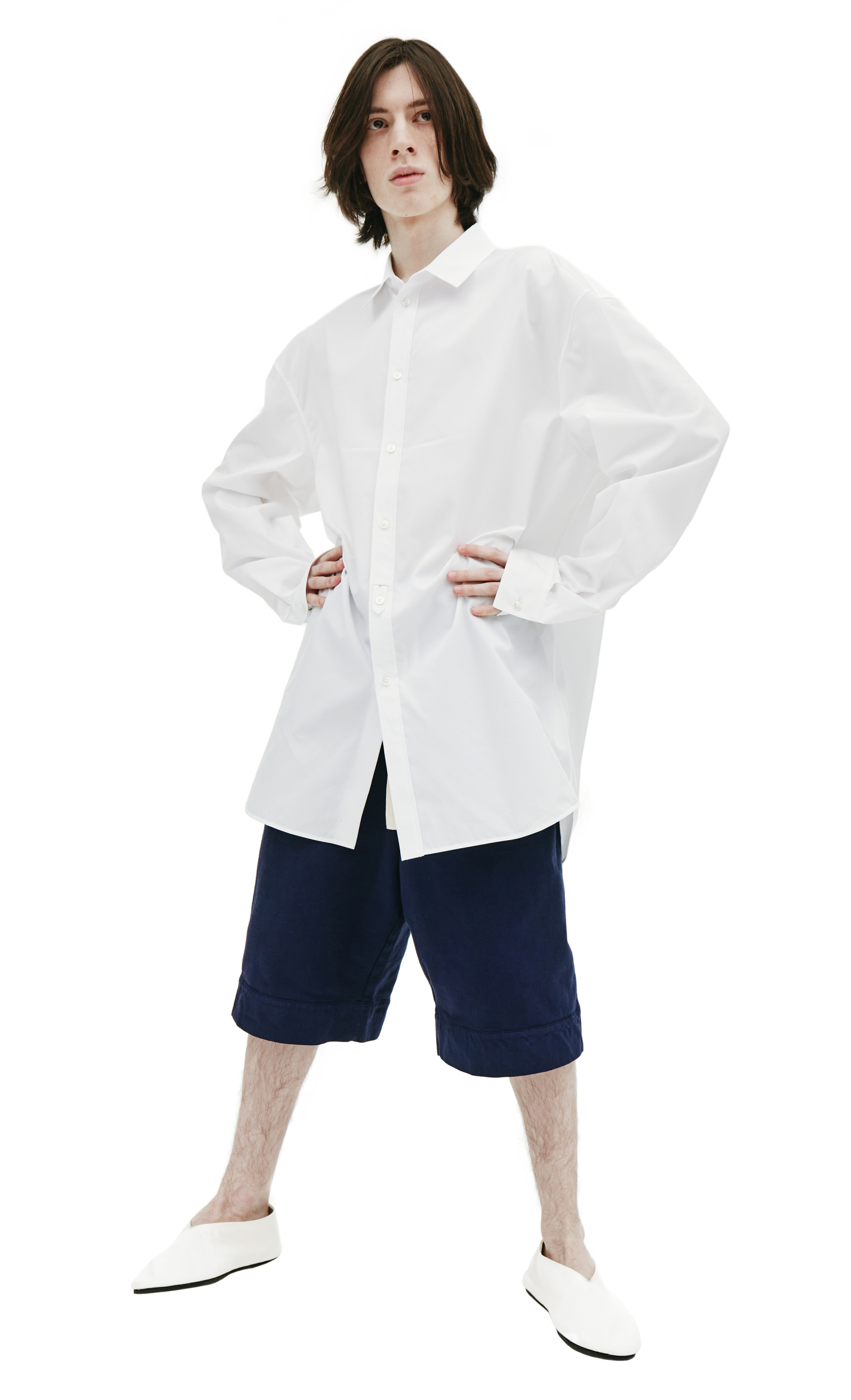 Jil Sander Оверсайз рубашка белого цвета