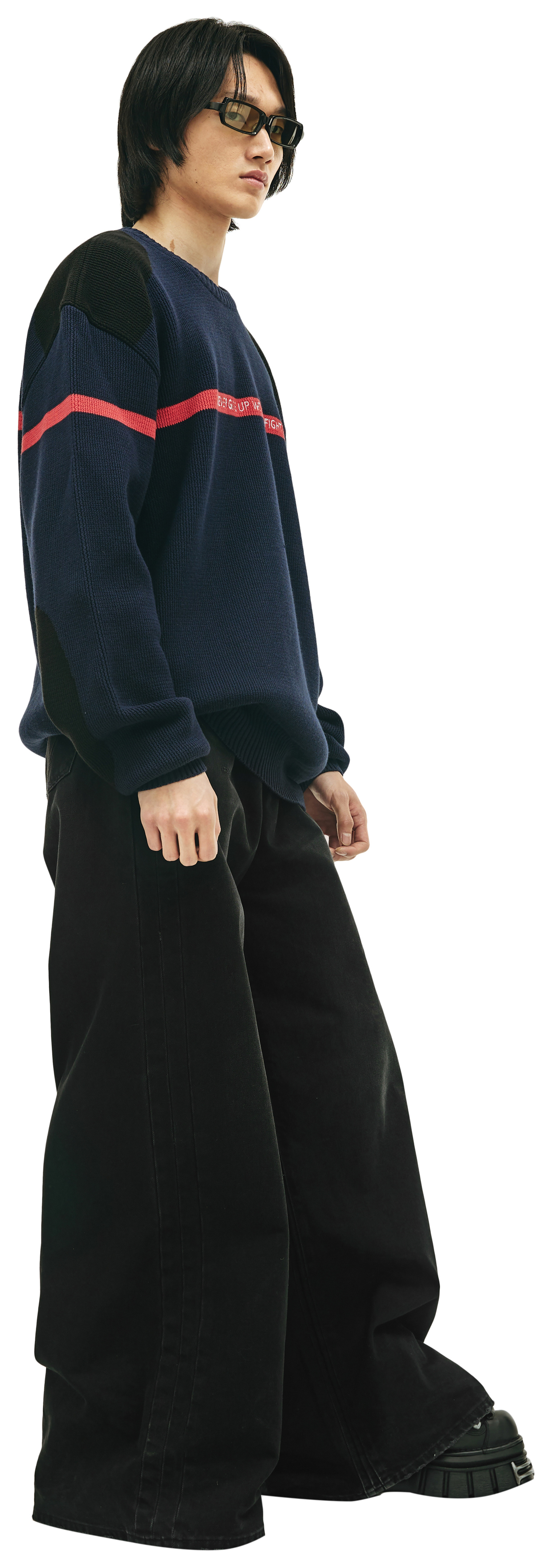 VETEMENTS Вязаный свитер с контрастной полоской