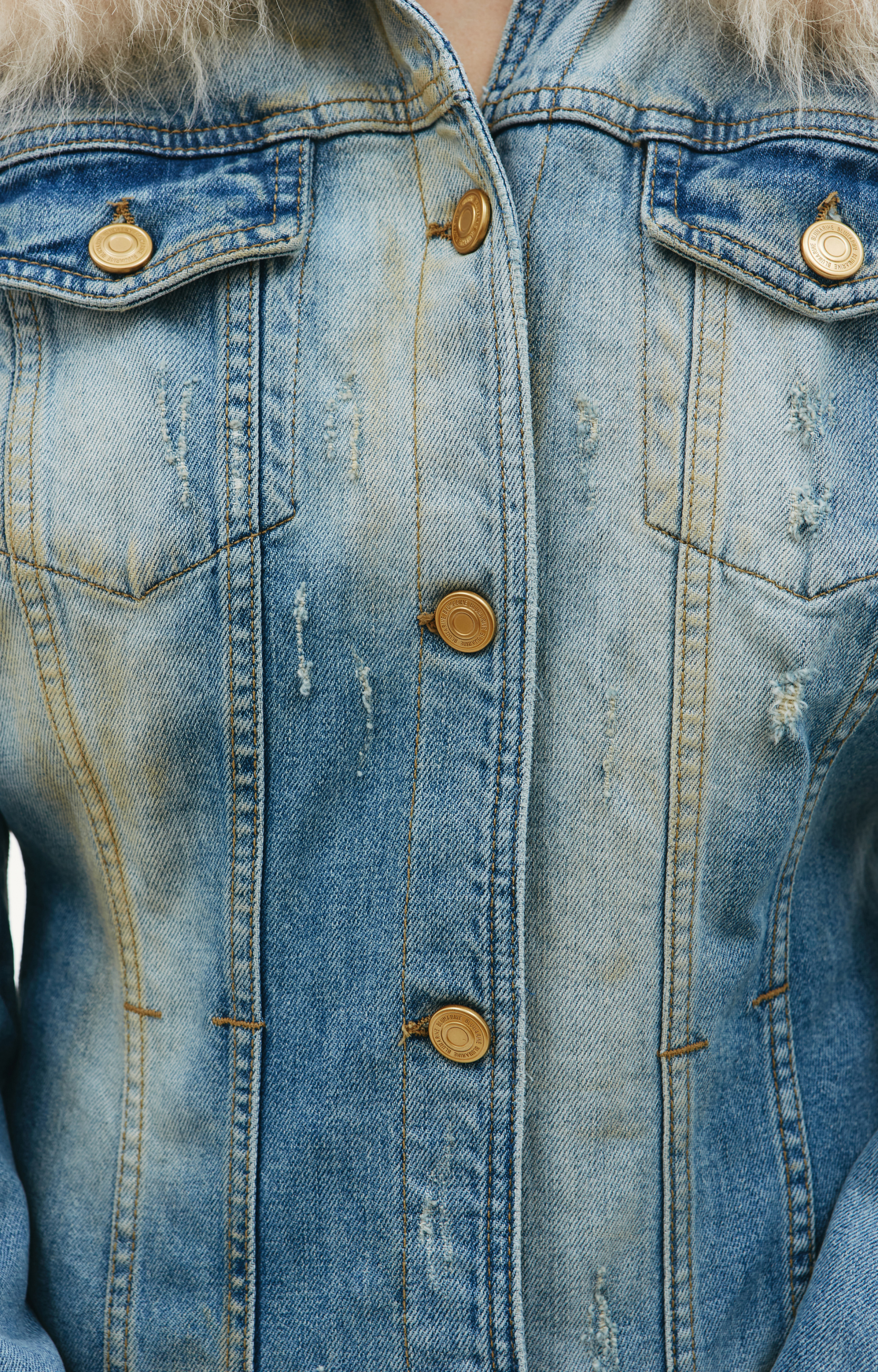 Blumarine Джинсовая куртка с мехом