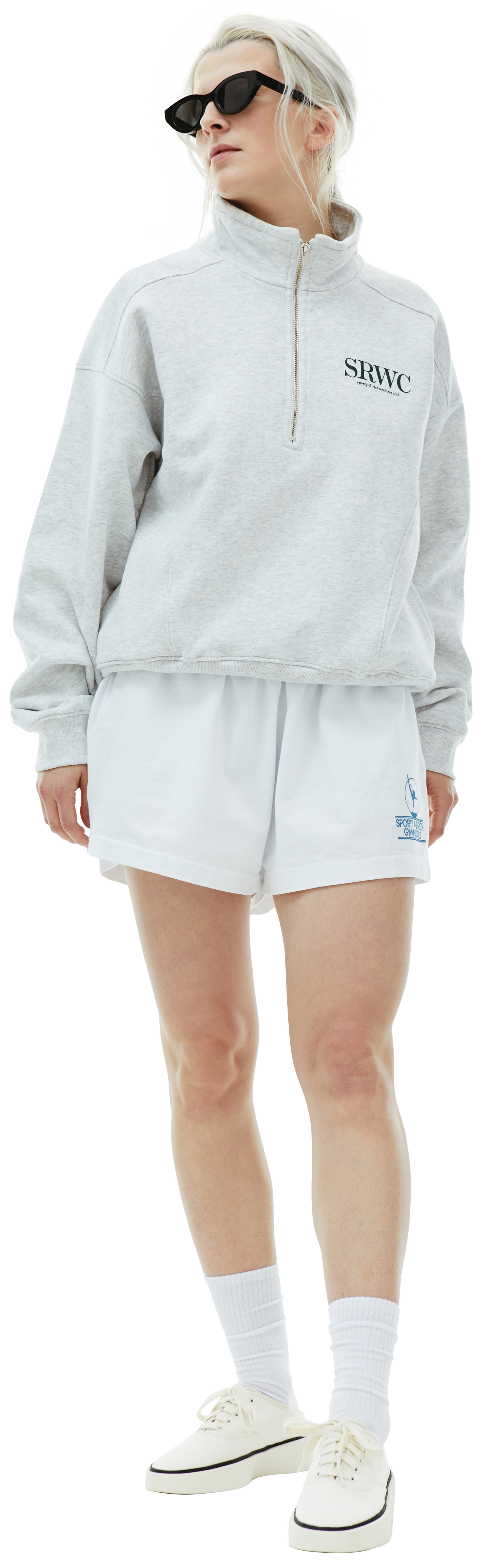 SPORTY & RICH Свитшот с воротником на молнии