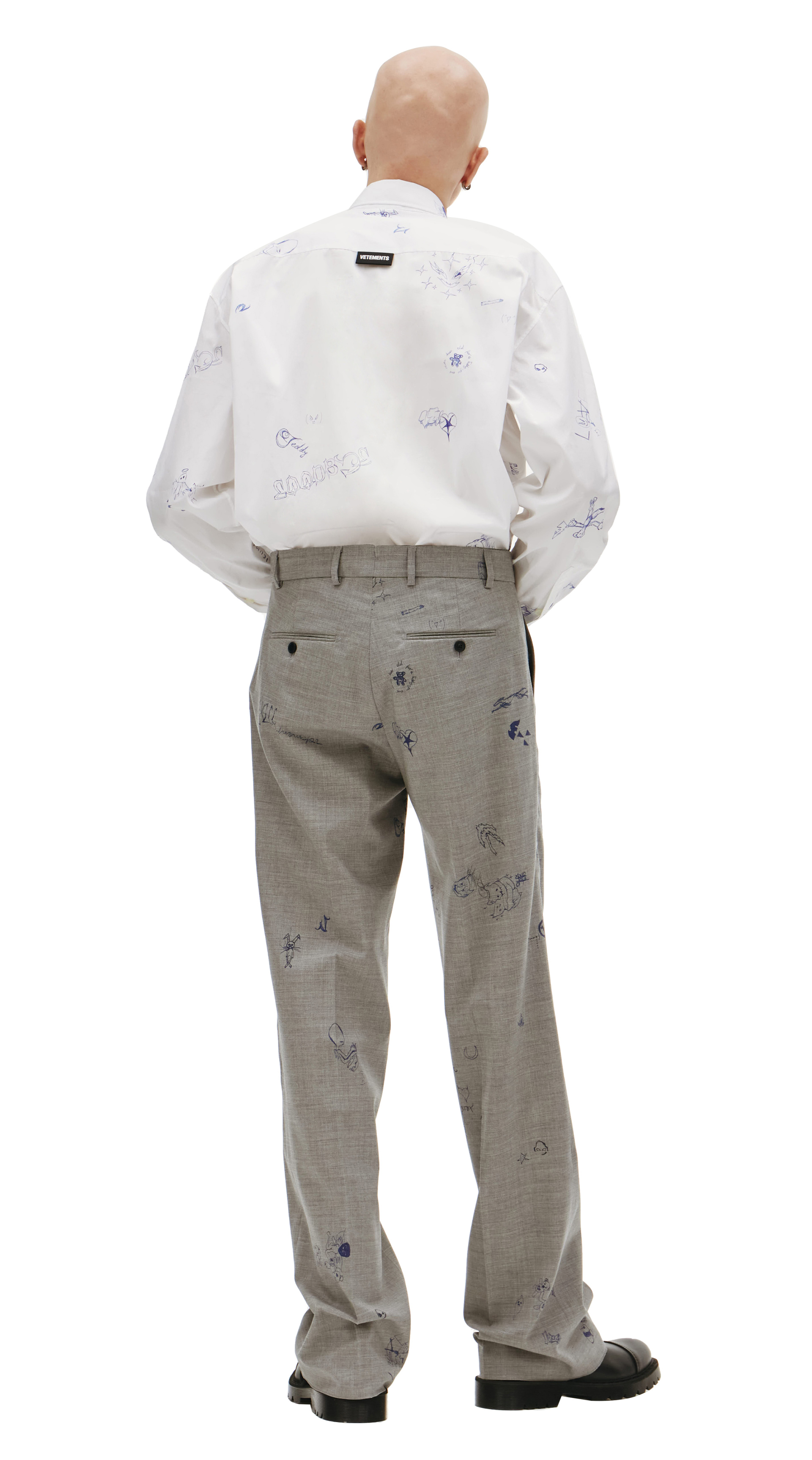 VETEMENTS Шерстяные брюки Scribble со стрелками