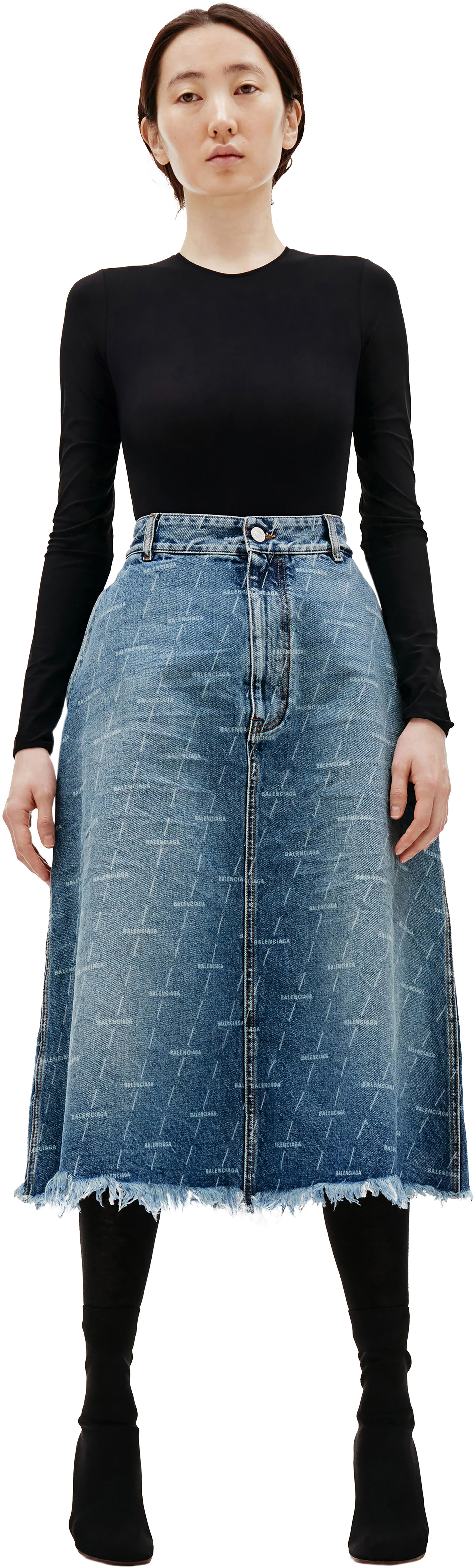 Balenciaga Джинсовая юбка с логотипом