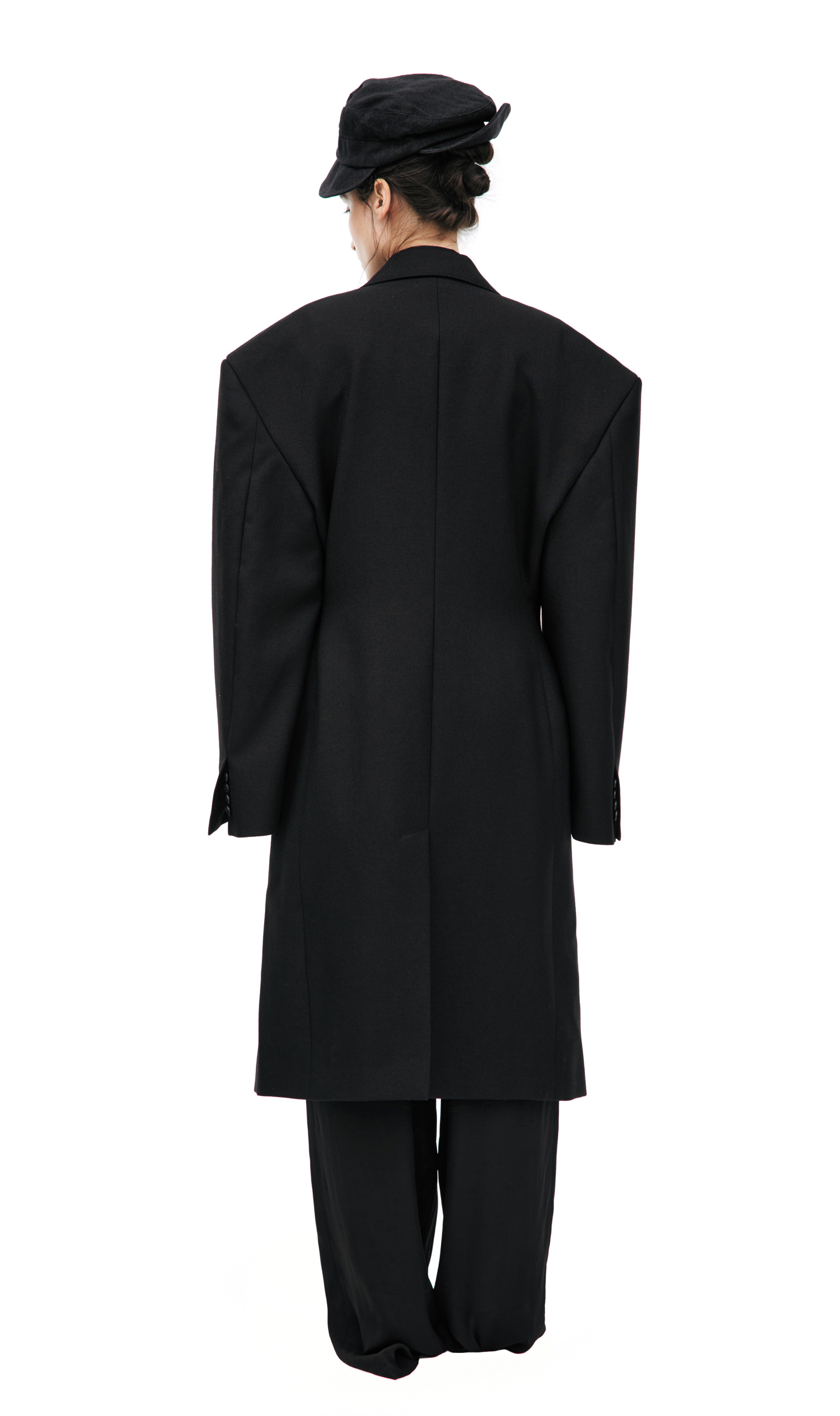 Balenciaga Пальто-814488/TKT29/1000 2-борт, 6 пуг, черн
