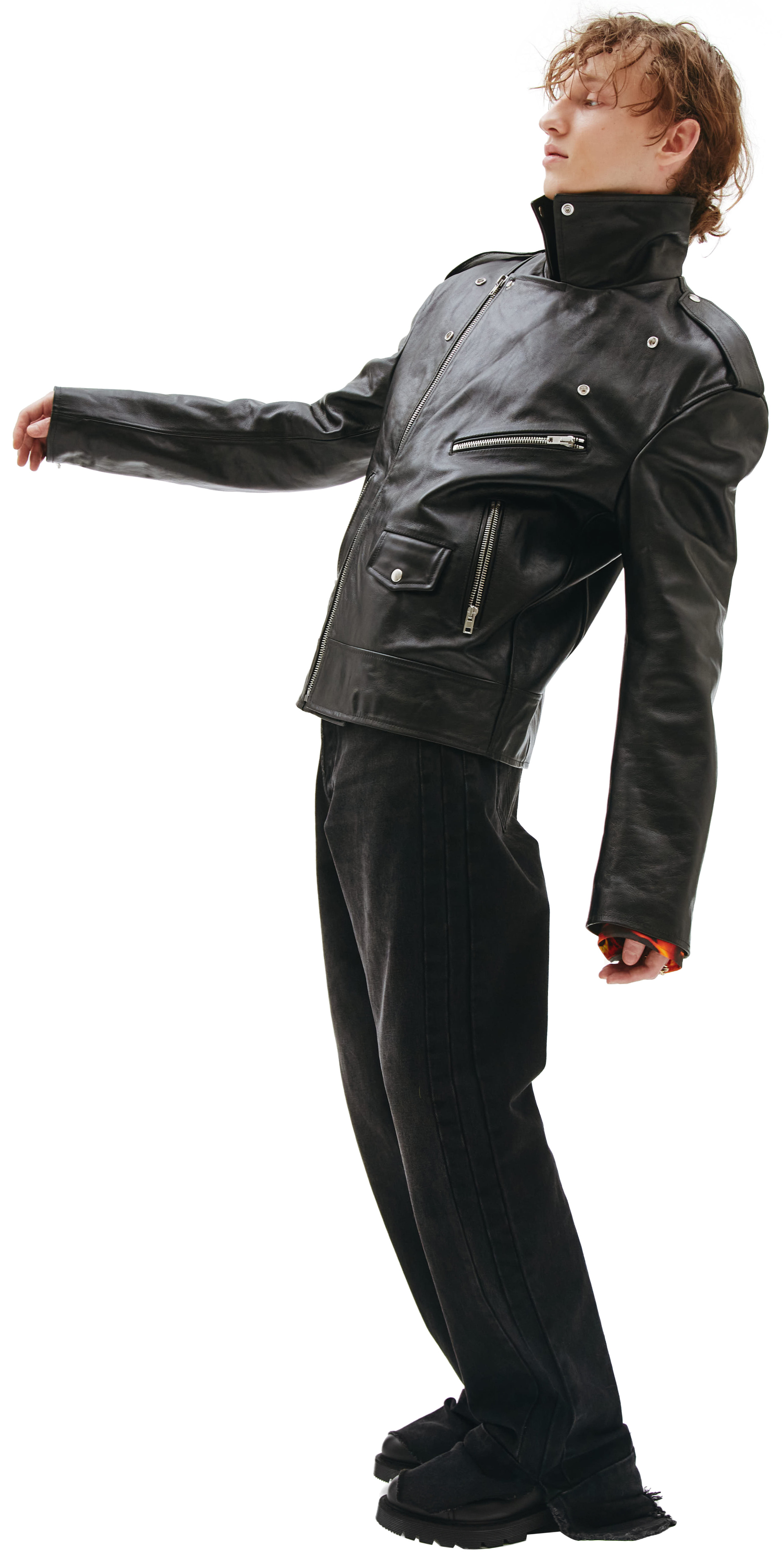 VETEMENTS Кожаная байкерская куртка