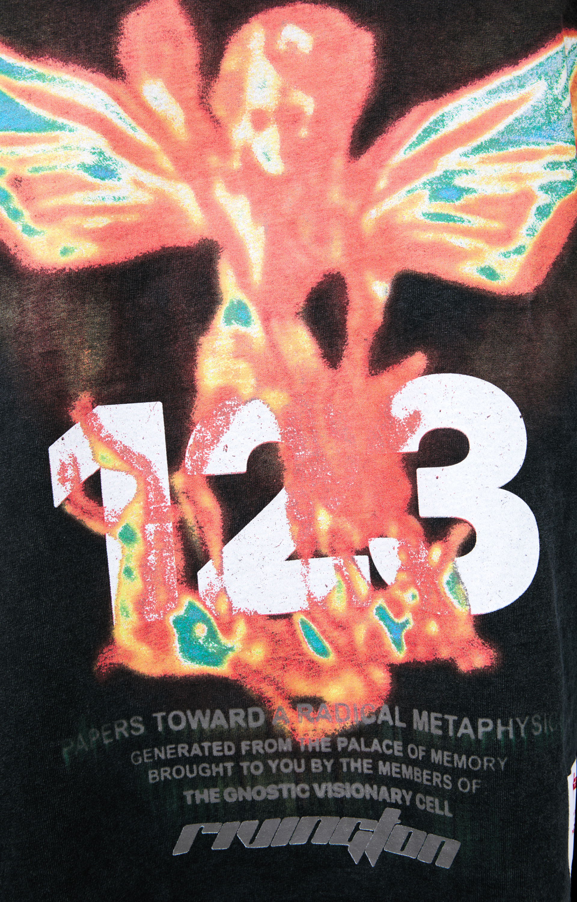 RRR123 Серый лонгслив с принтом