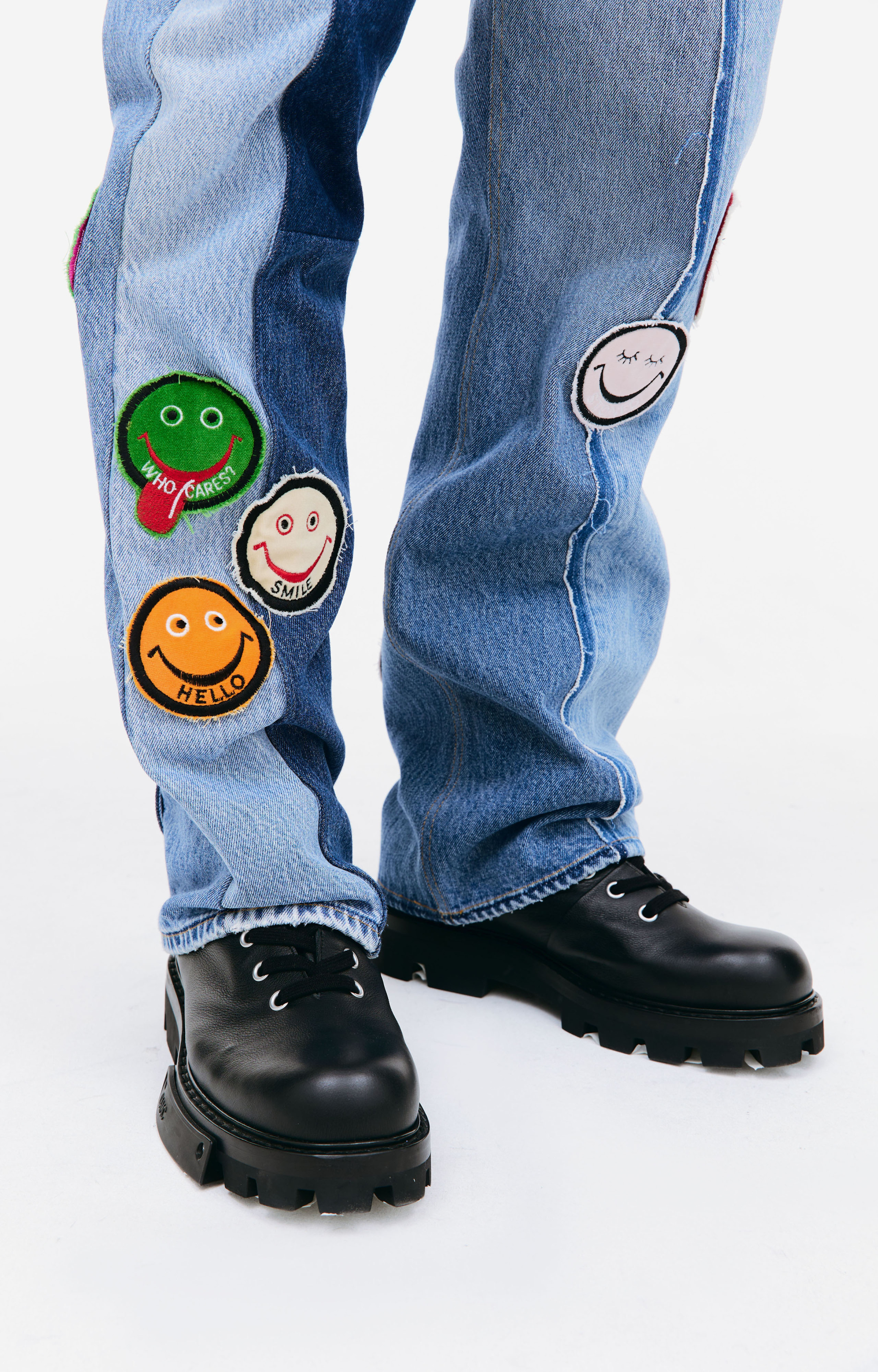 Children of the discordance Джинсы пэчворк с нашивками